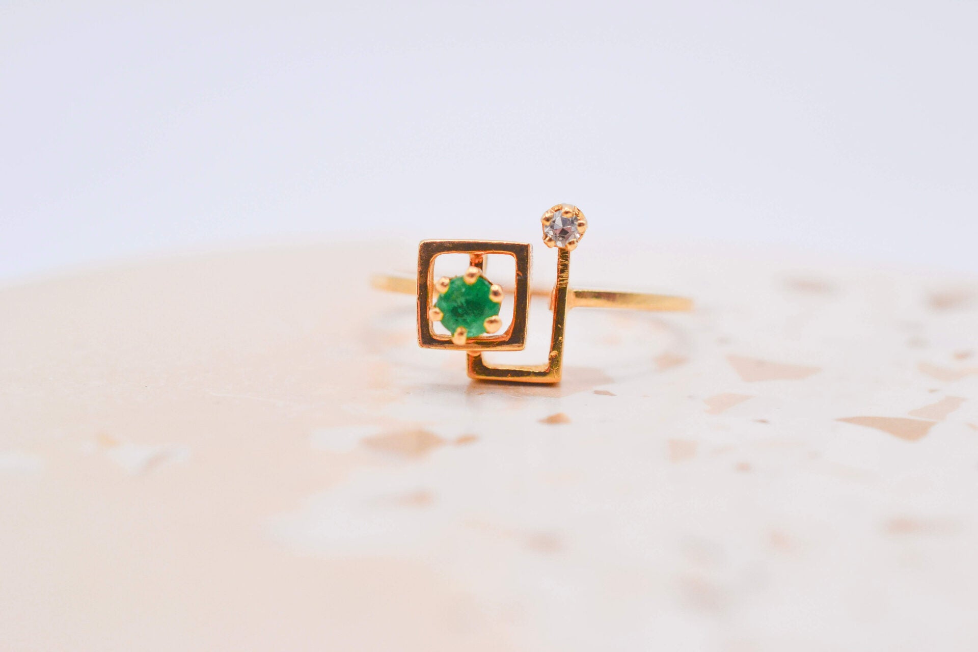 Bague géométrique Emeraude
