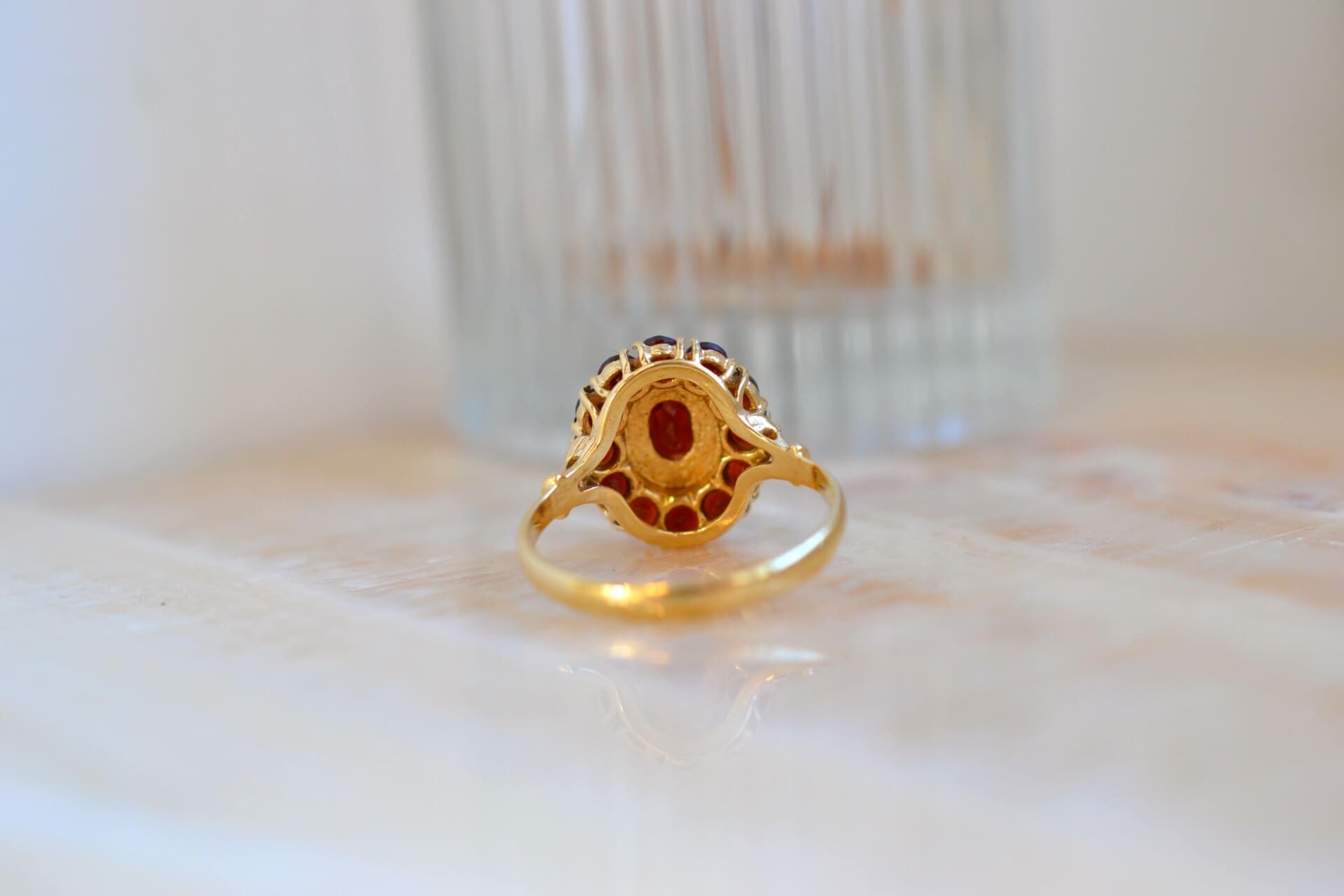 Bague Fleur Grenats