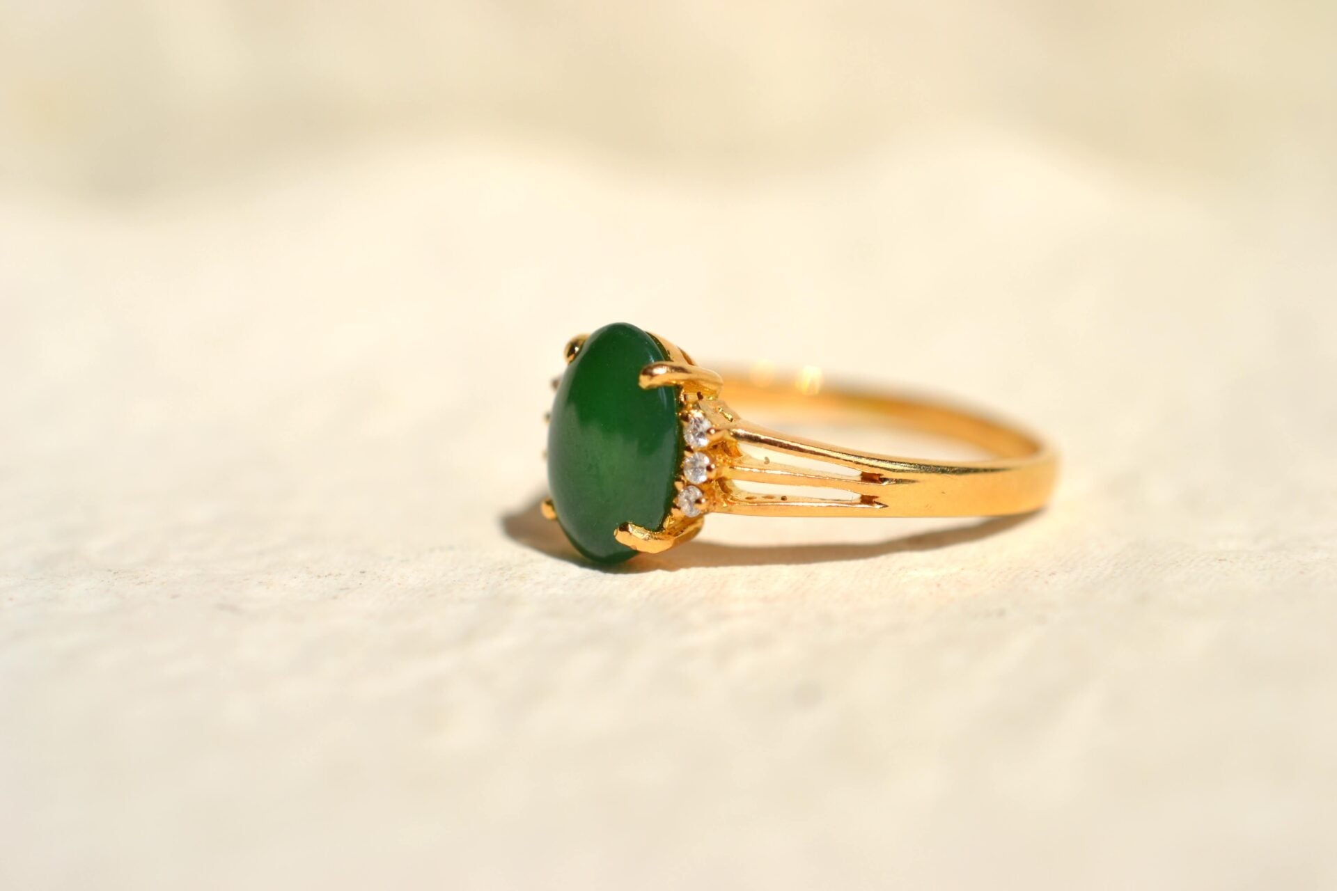 Bague Jade Néphrite et Diamants