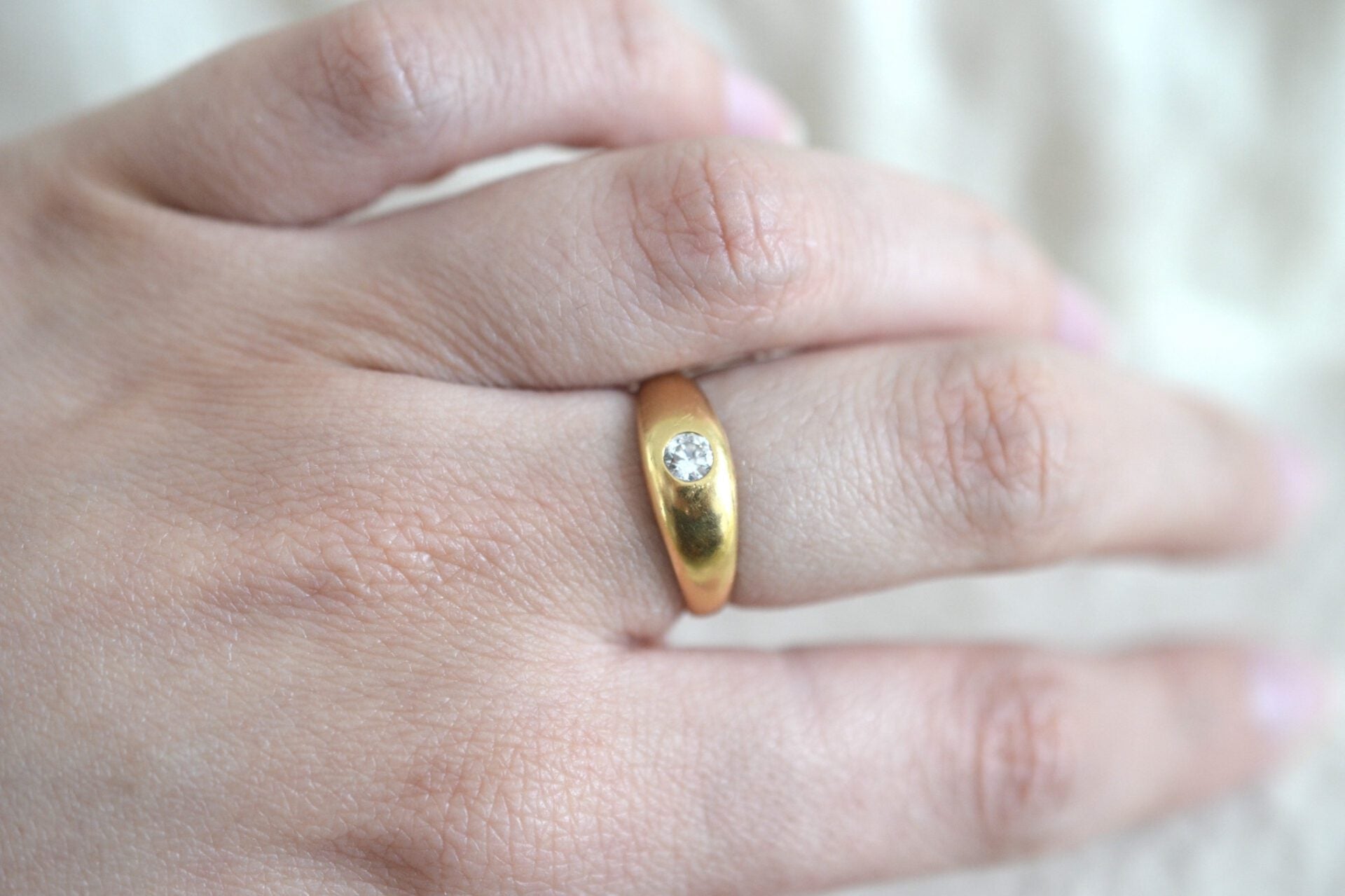 Bague Jonc Diamant Or jaune