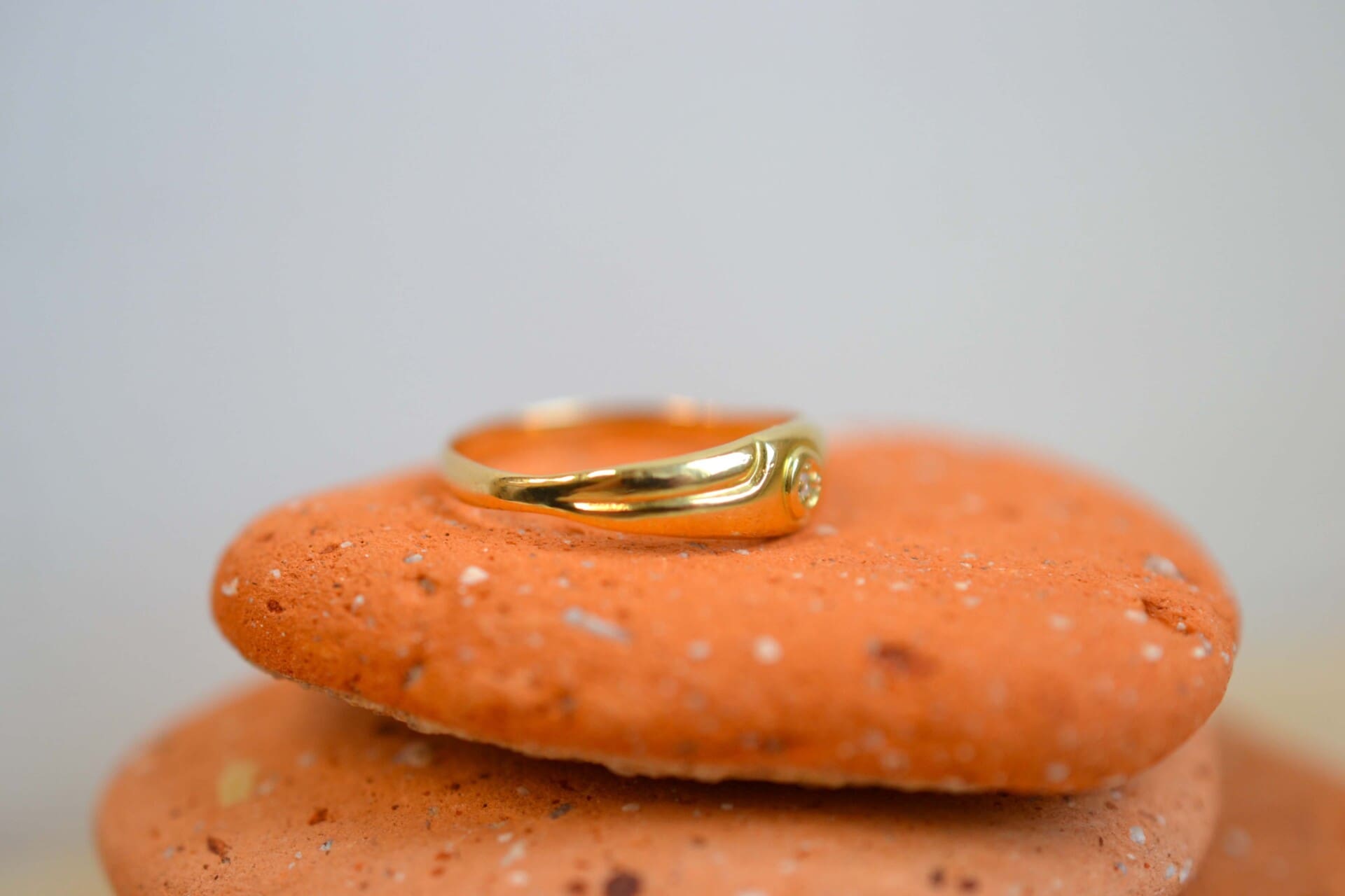 Bague Jonc Diamant rainurée