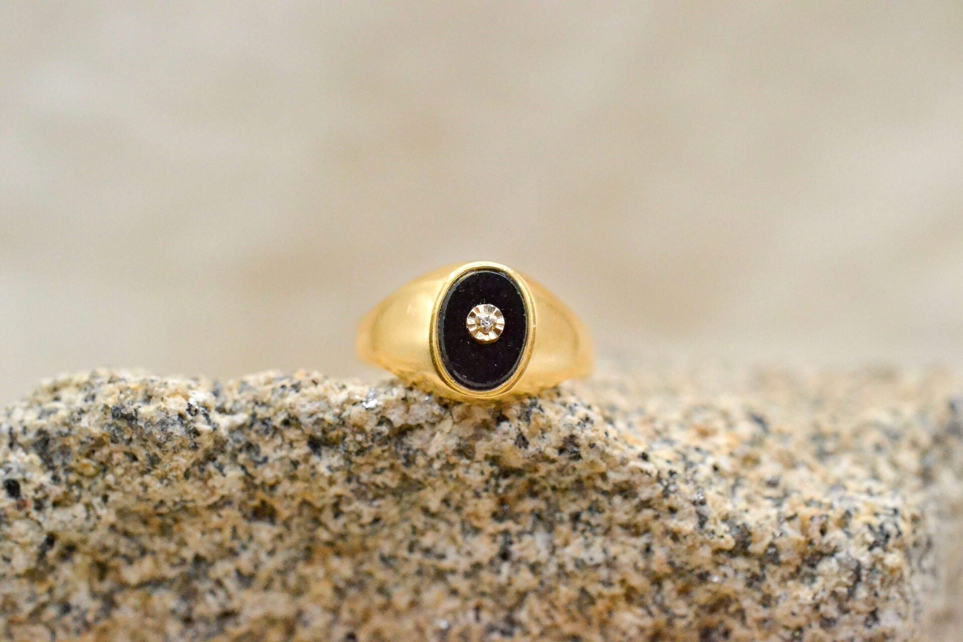 Bague Jonc Onyx Diamant