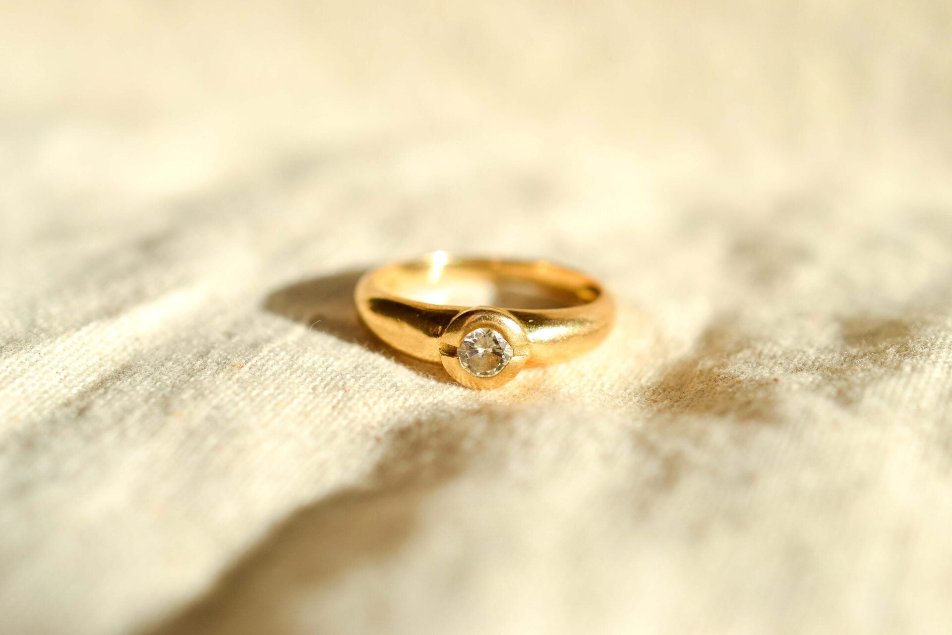 Bague Jonc Diamant Or jaune