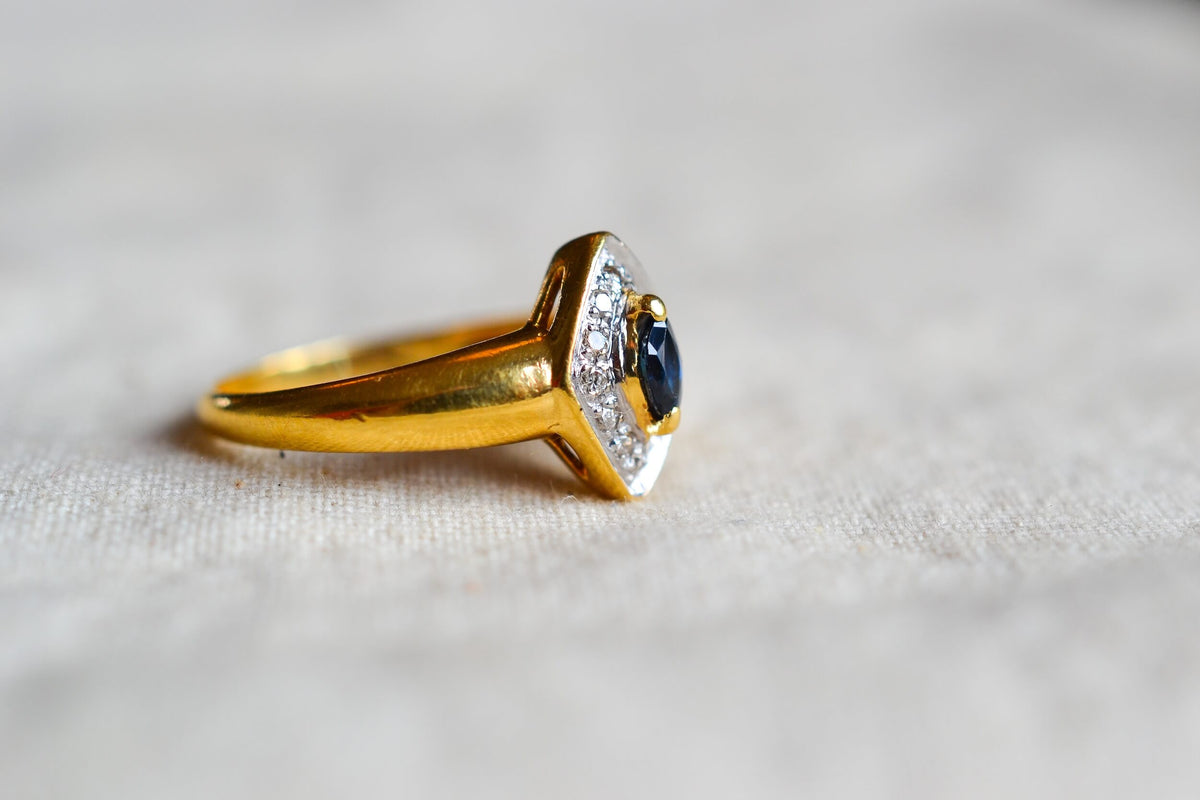bague-losangique-saphir-diamants-bague-vintage