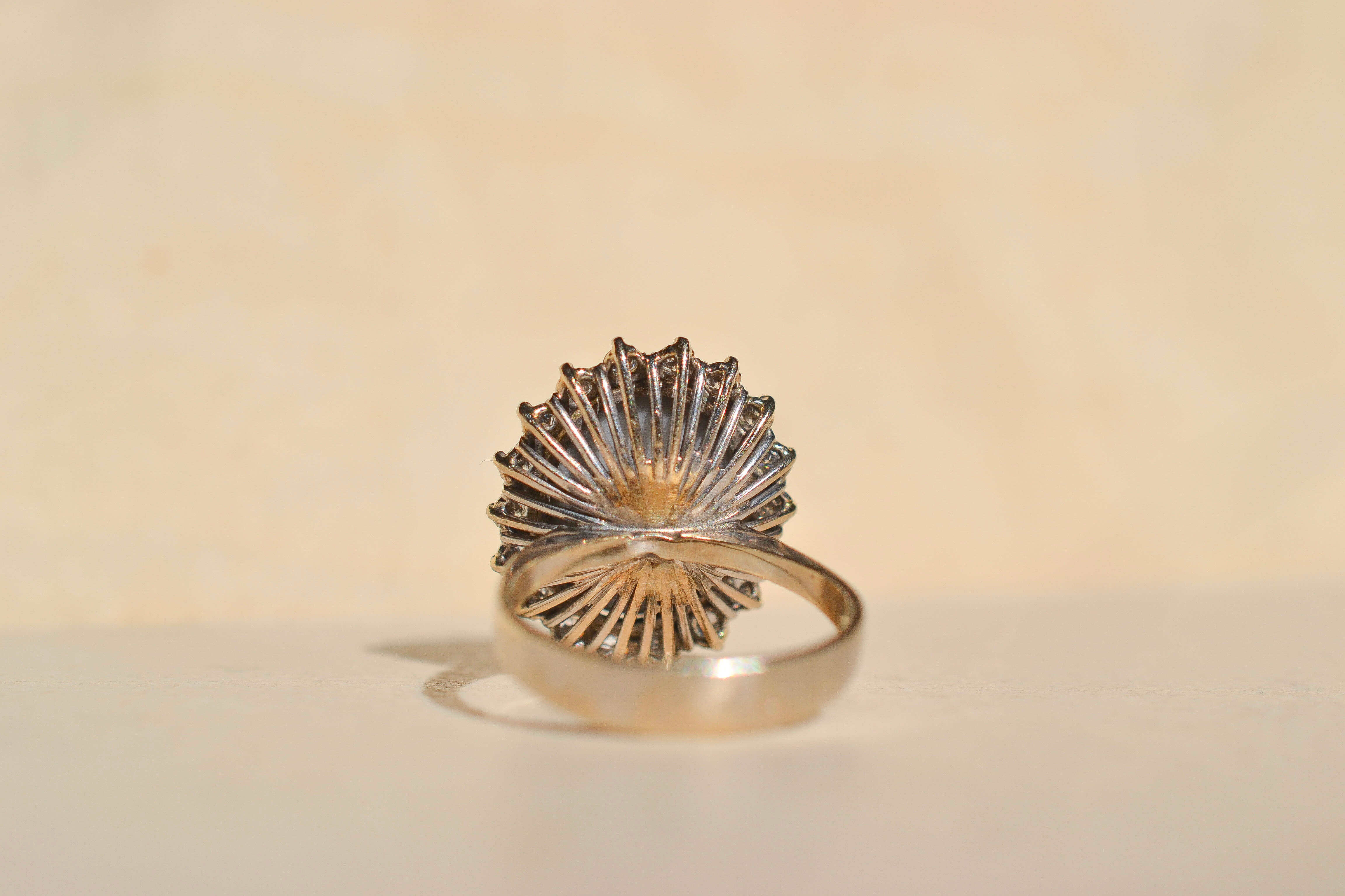 Bague Marguerite doublet Opale 14K