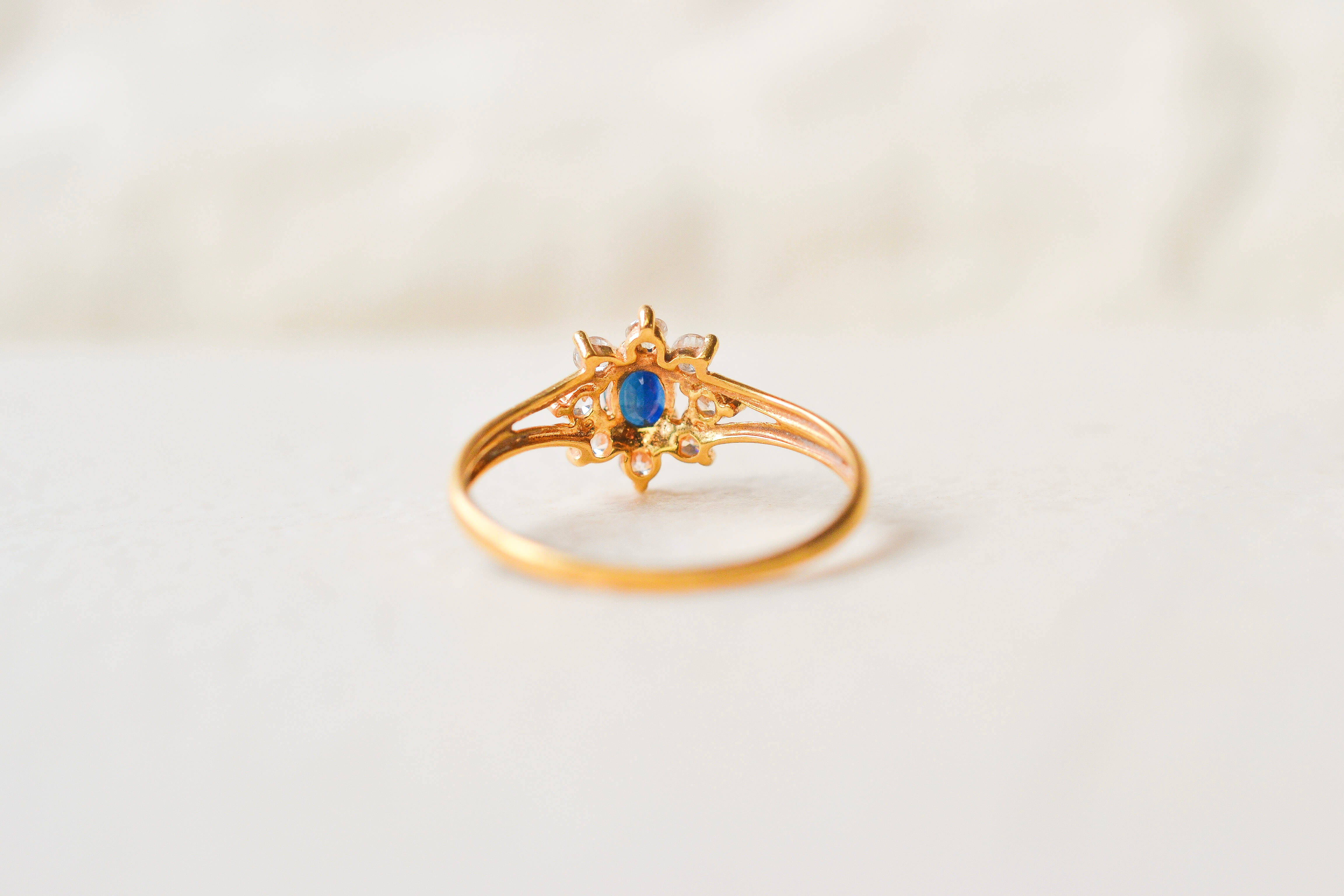 Bague Marguerite fleur Saphir