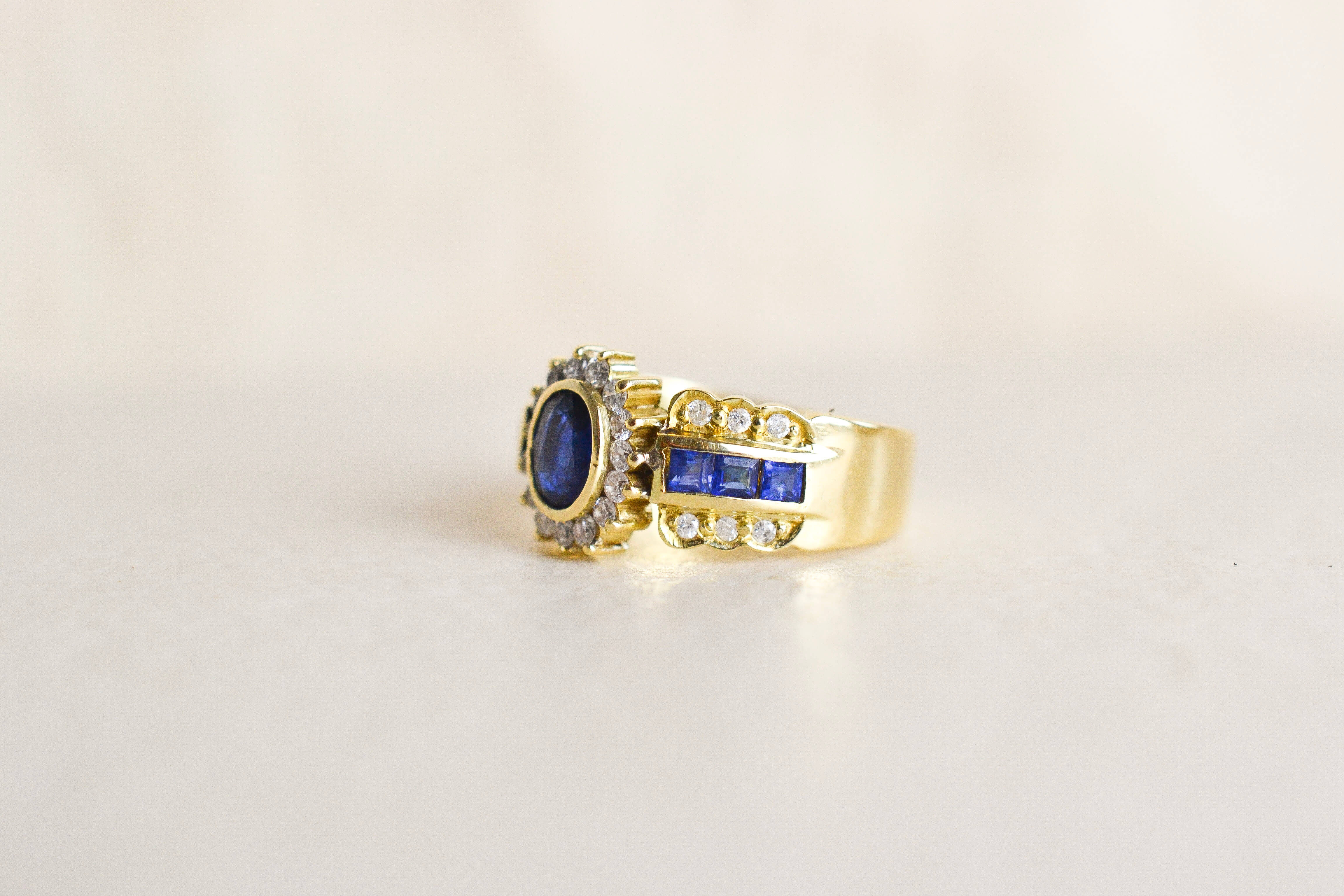 Bague marguerite soleil Saphirs & Diamants