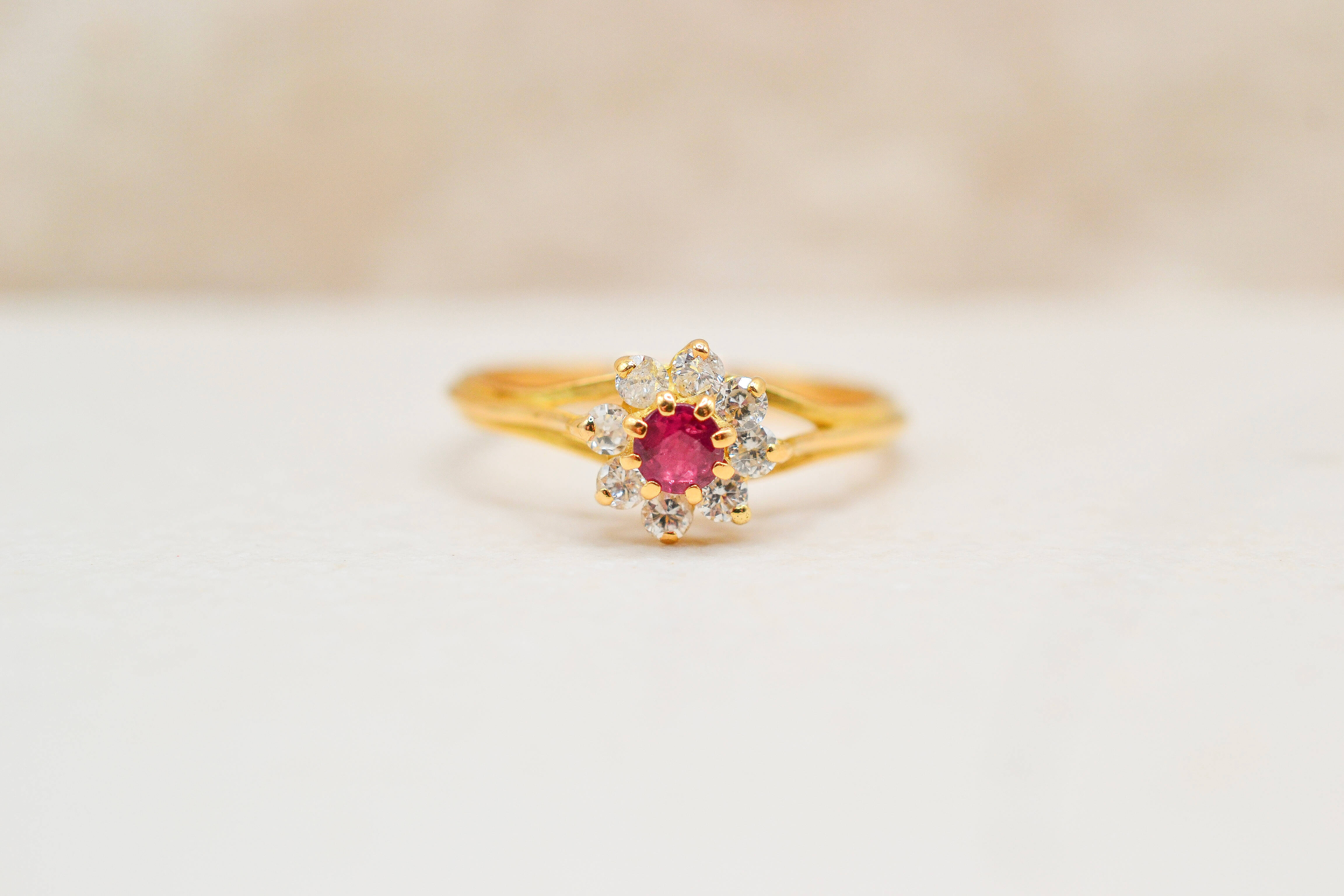 Bague Marguerite rubis