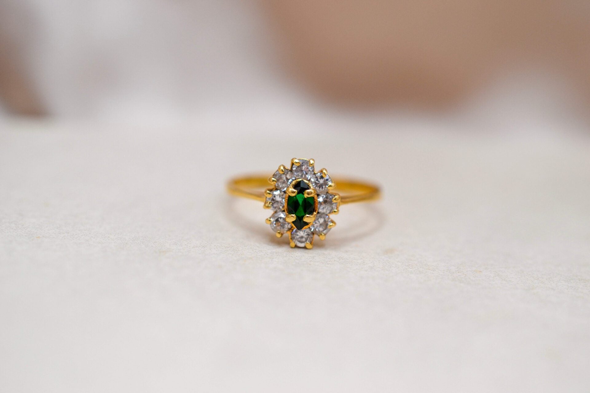 Bague Marguerite Doublet Grenat Verre