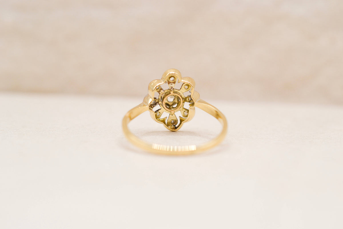 Bague Marguerite plate Diamants