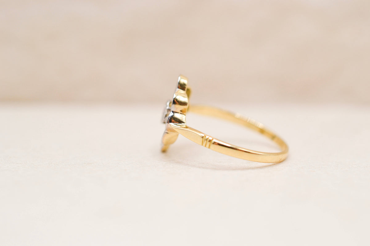 Bague Marguerite plate Diamants