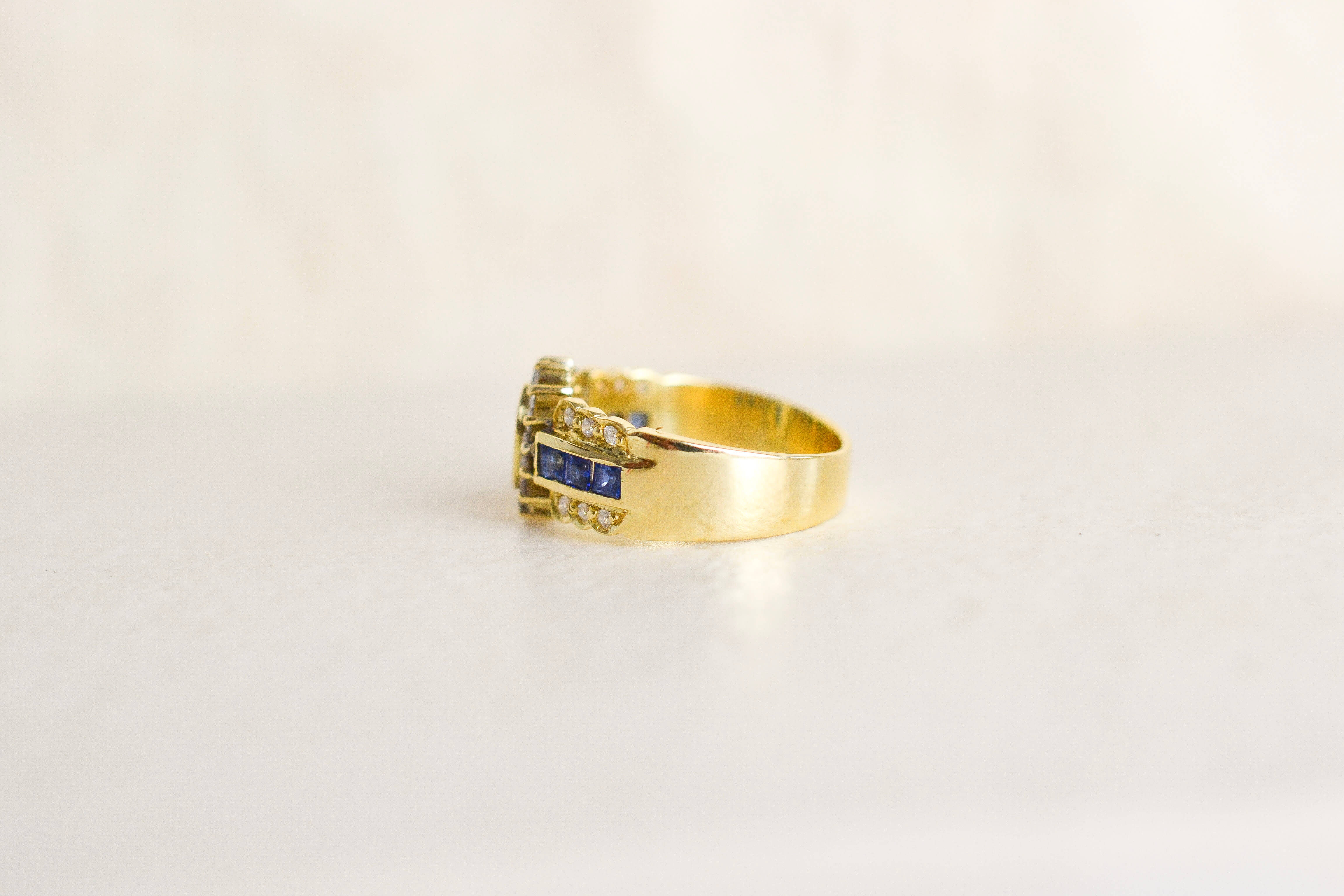 Bague marguerite soleil Saphirs & Diamants