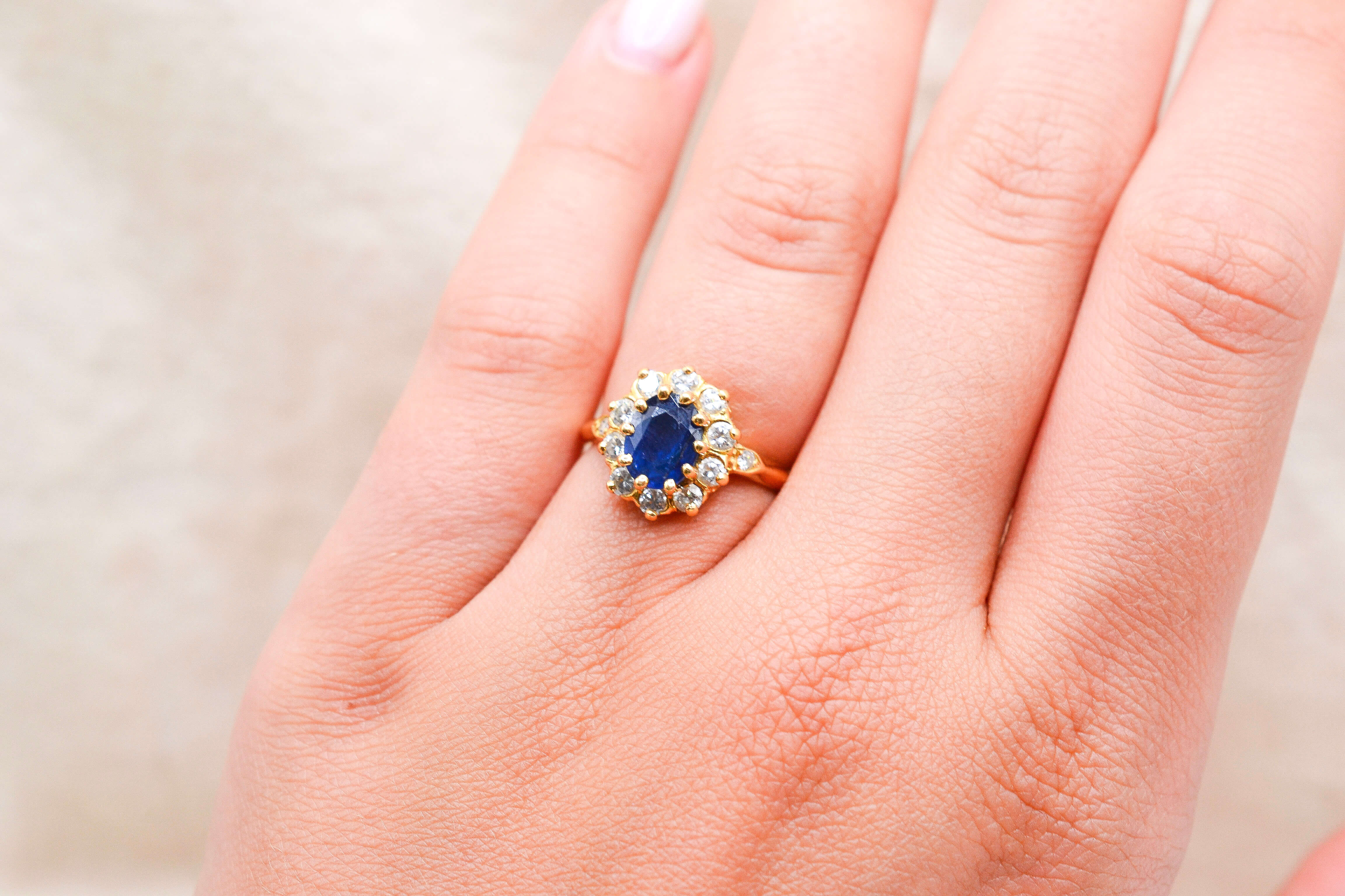 Bague Pompadour Saphir Diamants