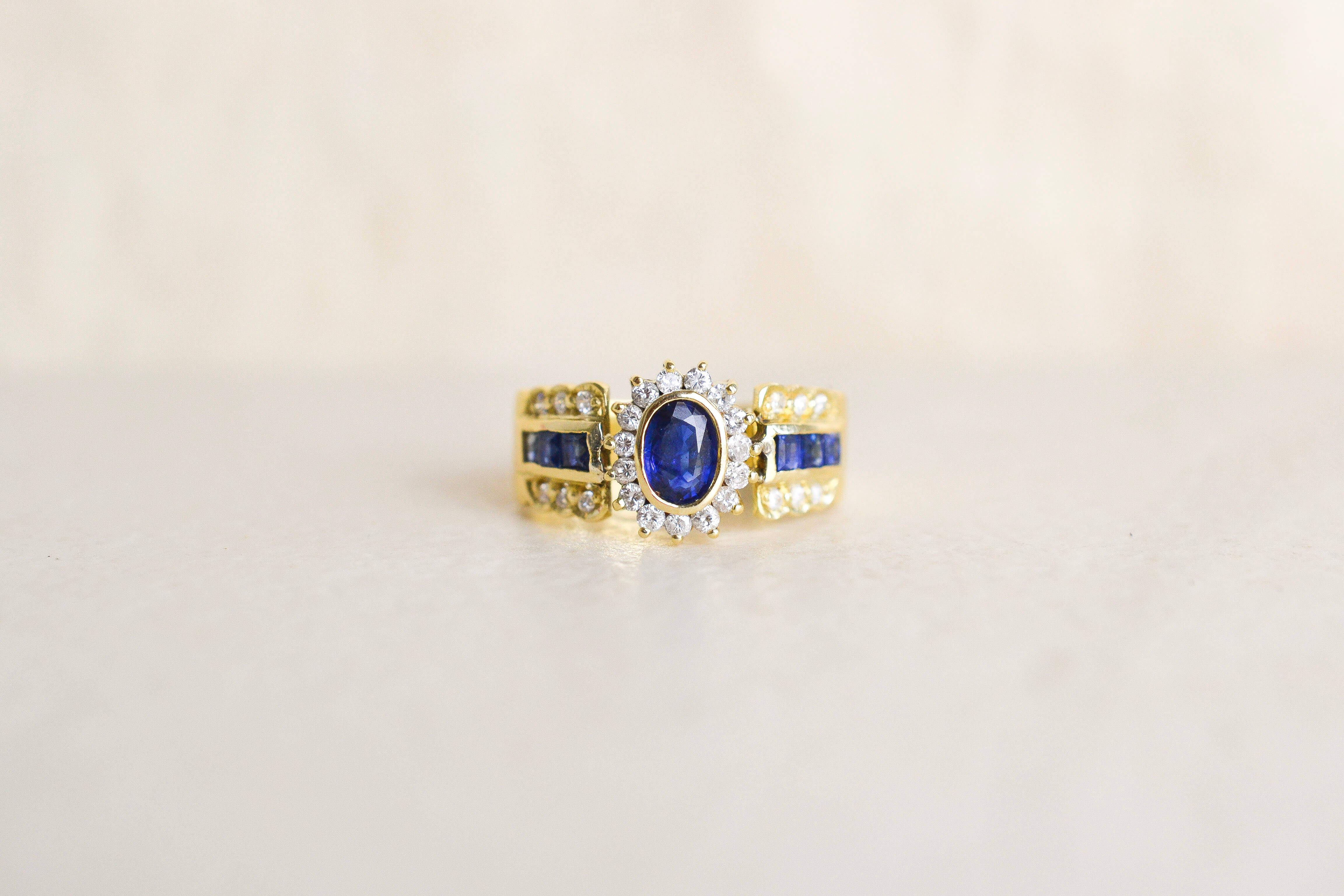 Bague marguerite soleil Saphirs & Diamants