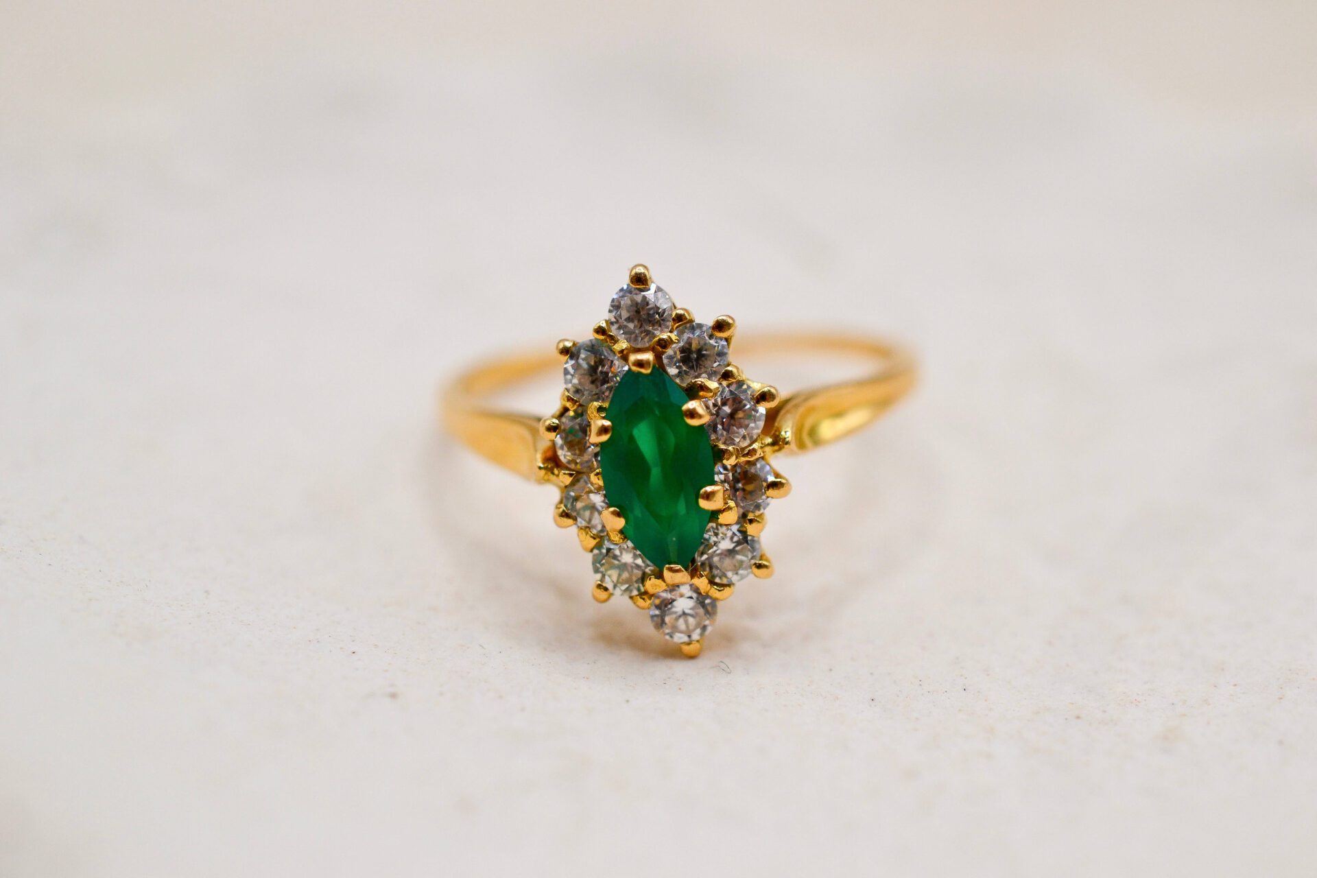 Bague Marquise Calcédoine Or jaune