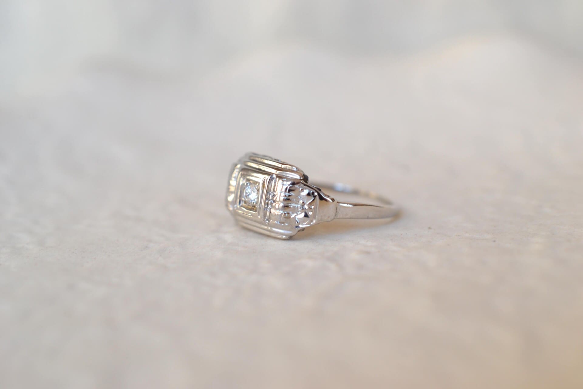 Bague Art Déco Or blanc Diamant