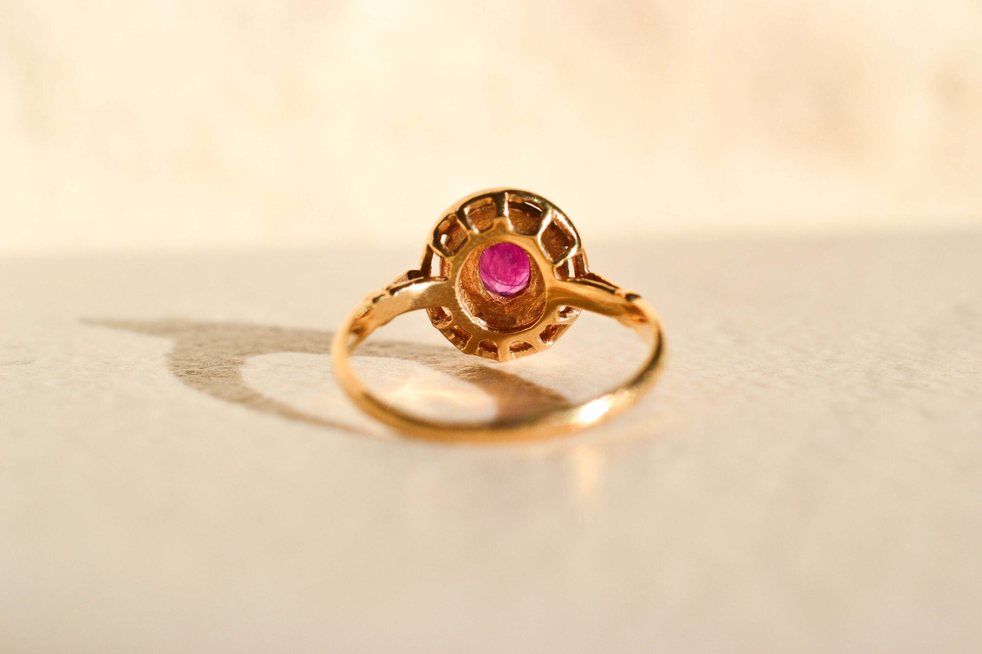 Bague Ovale 2 Ors Rubis 9K