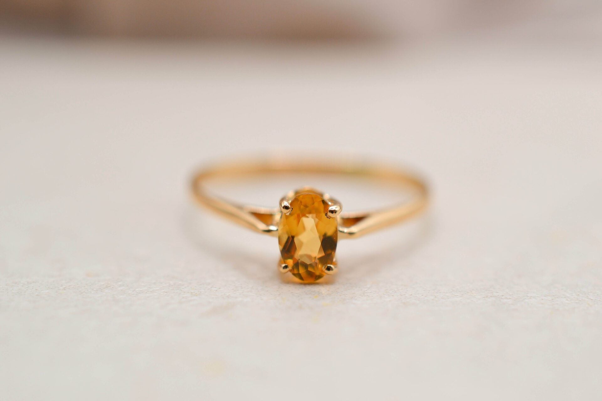 Bague solitaire Citrine