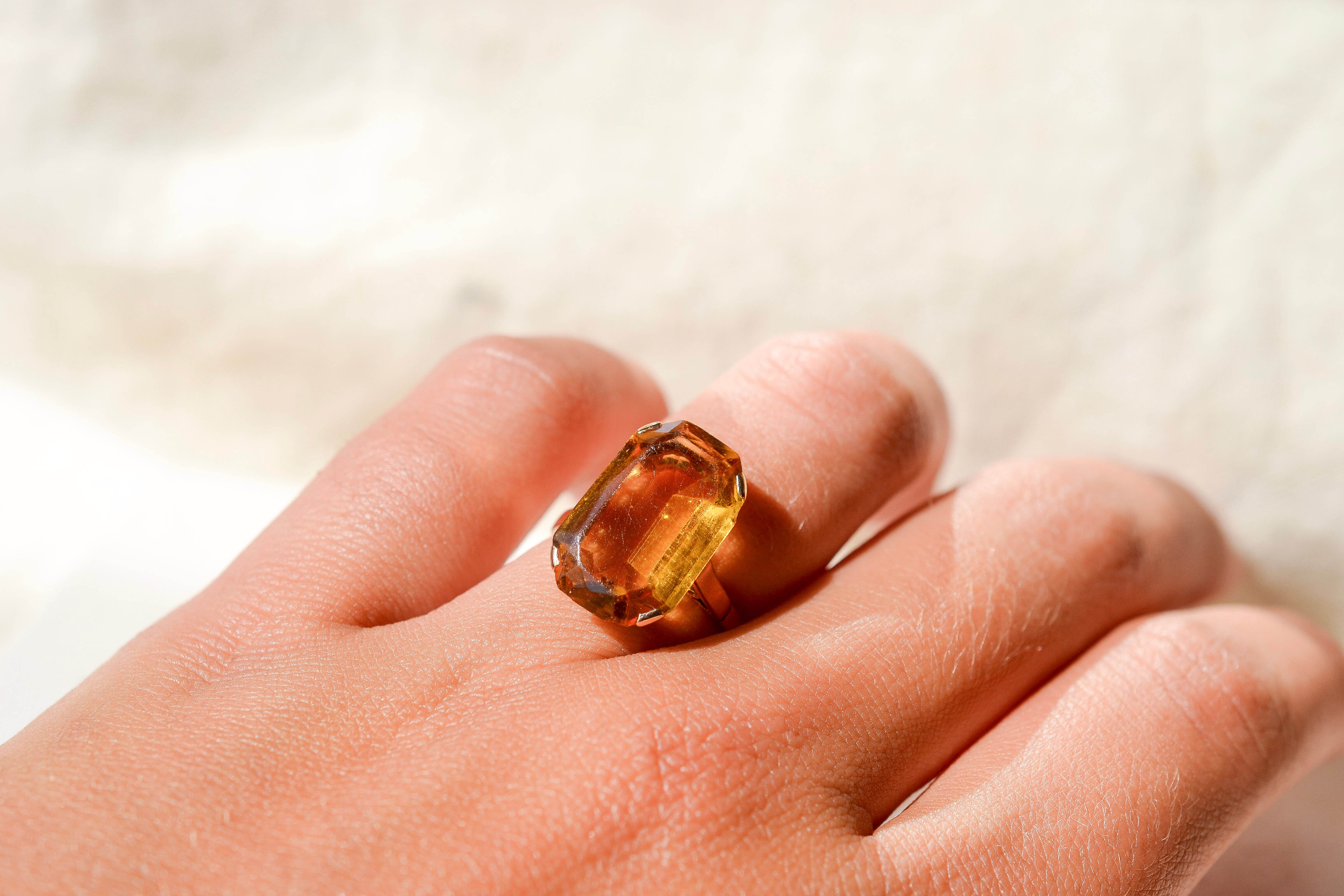 Bague cocktail Citrine 14K