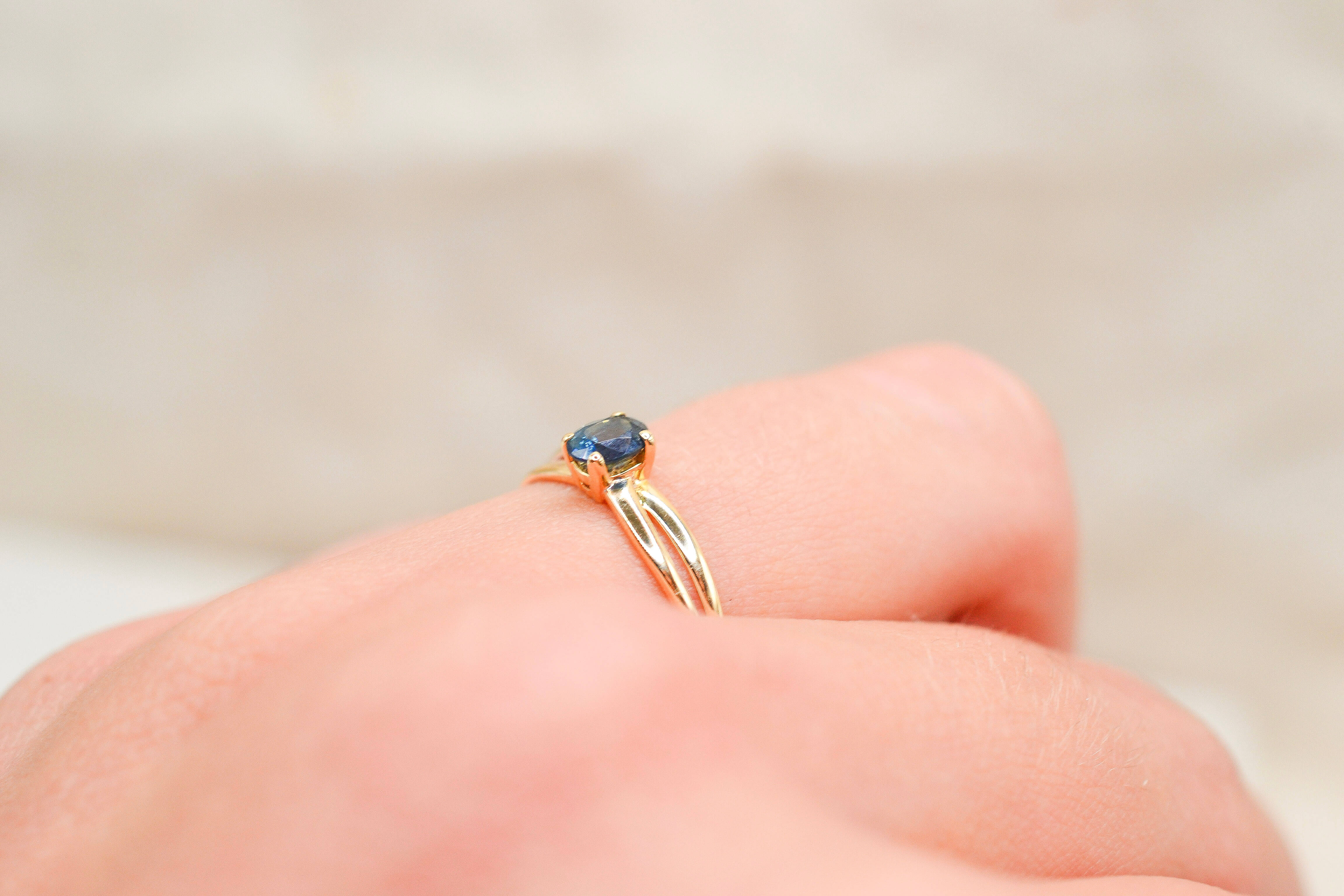 Bague solitaire Saphir