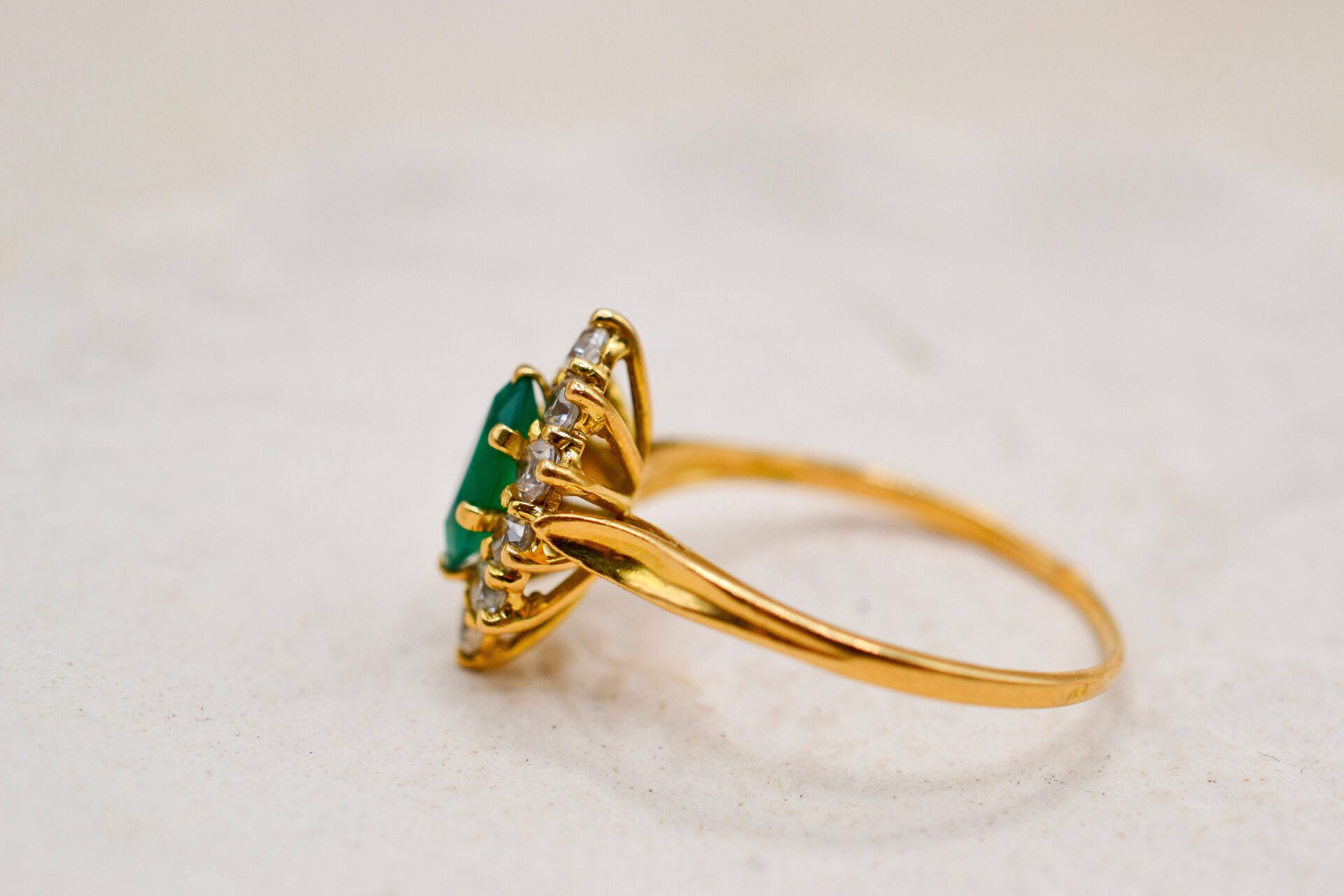 Bague Marquise Calcédoine Or jaune