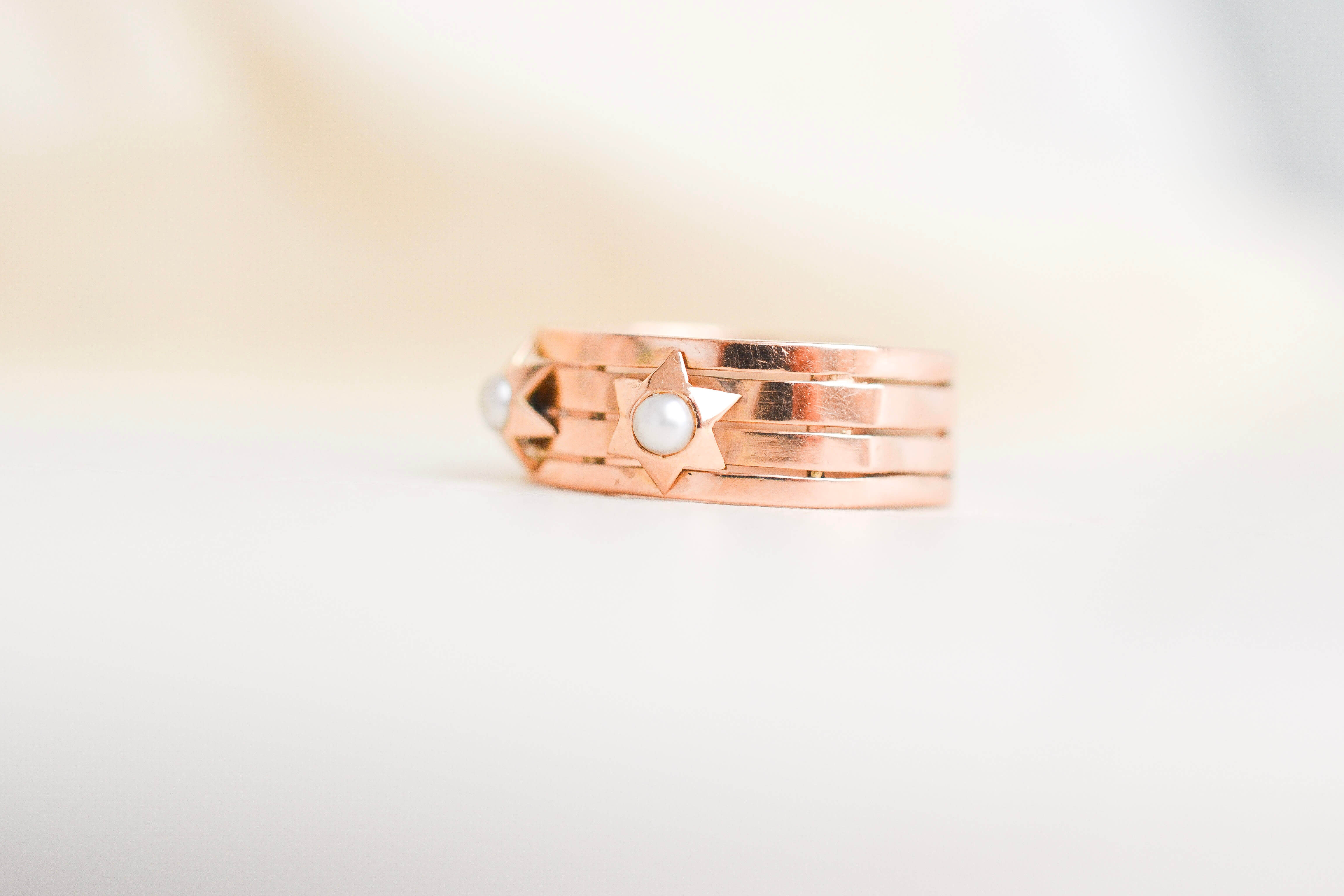 Bague bandeau Perles étoilées