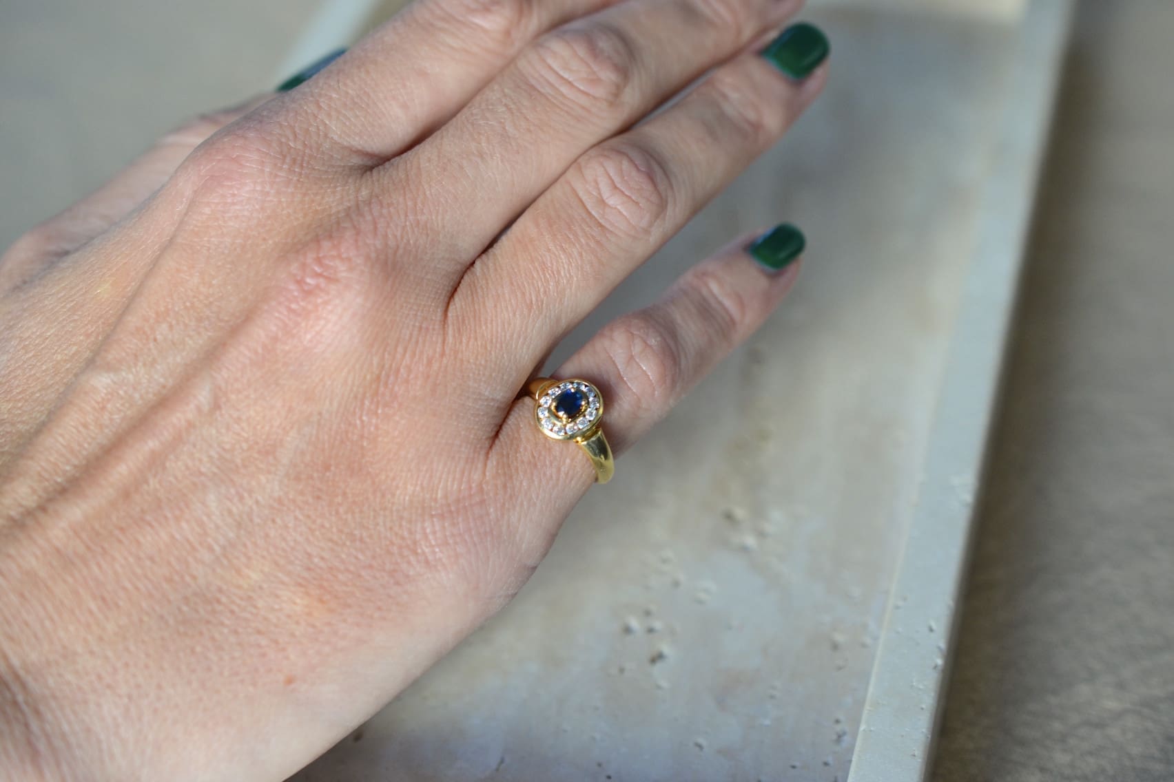 Bague ovale Saphir