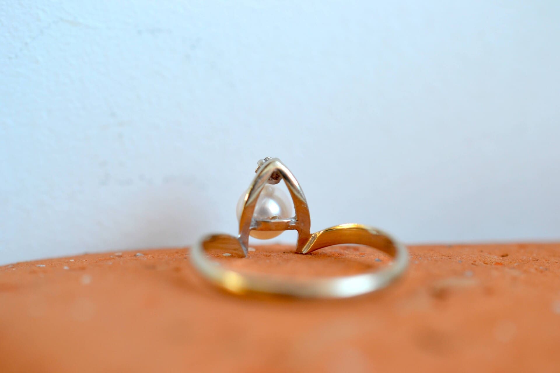Bague V Perle et Diamant