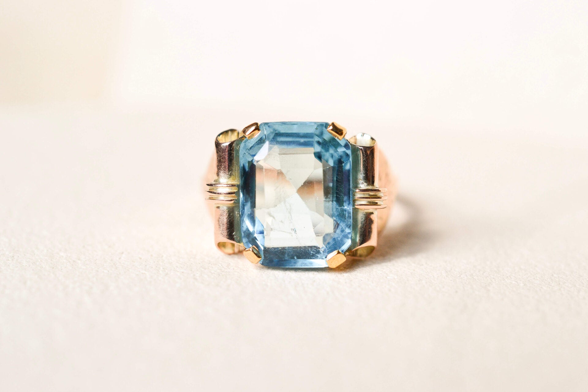 Bague Tank Aigue-Marine