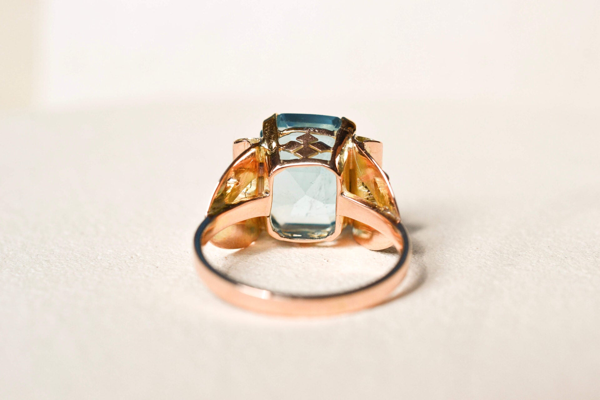 Bague Tank Aigue-Marine