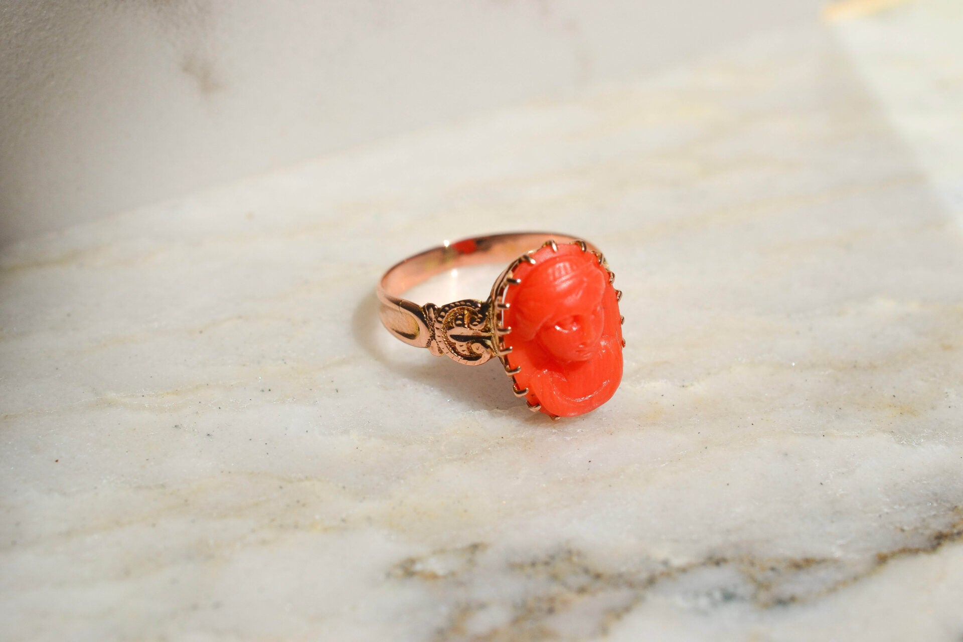 Bague Camée Corail
