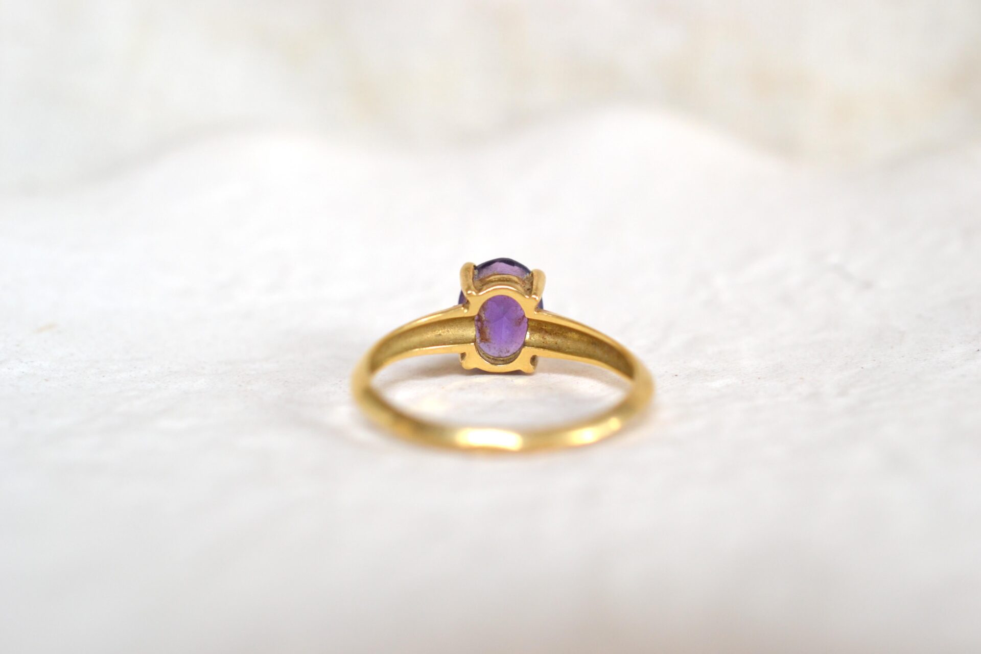 Bague solitaire Améthyste ovale