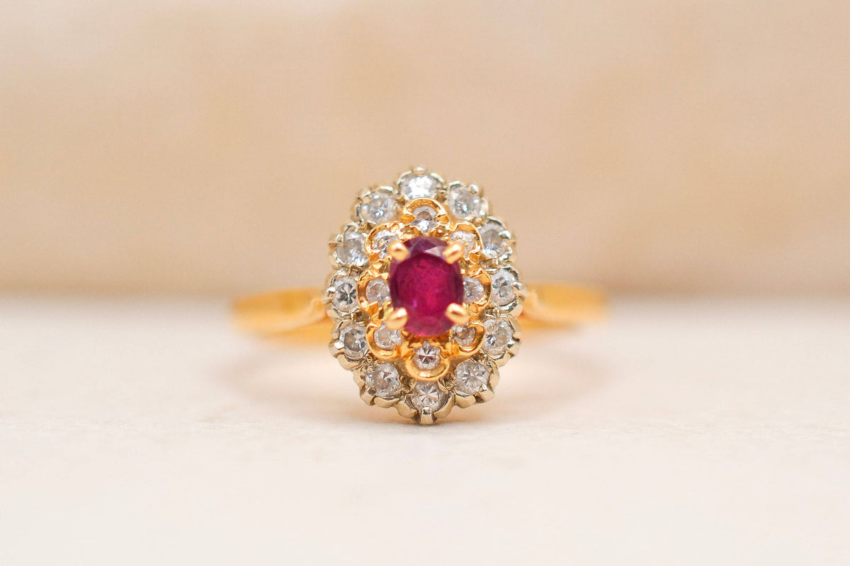 Bague Pompadour Rubis et Diamants