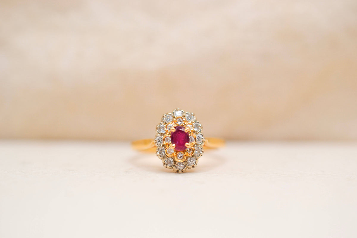 Bague Pompadour Rubis et Diamants