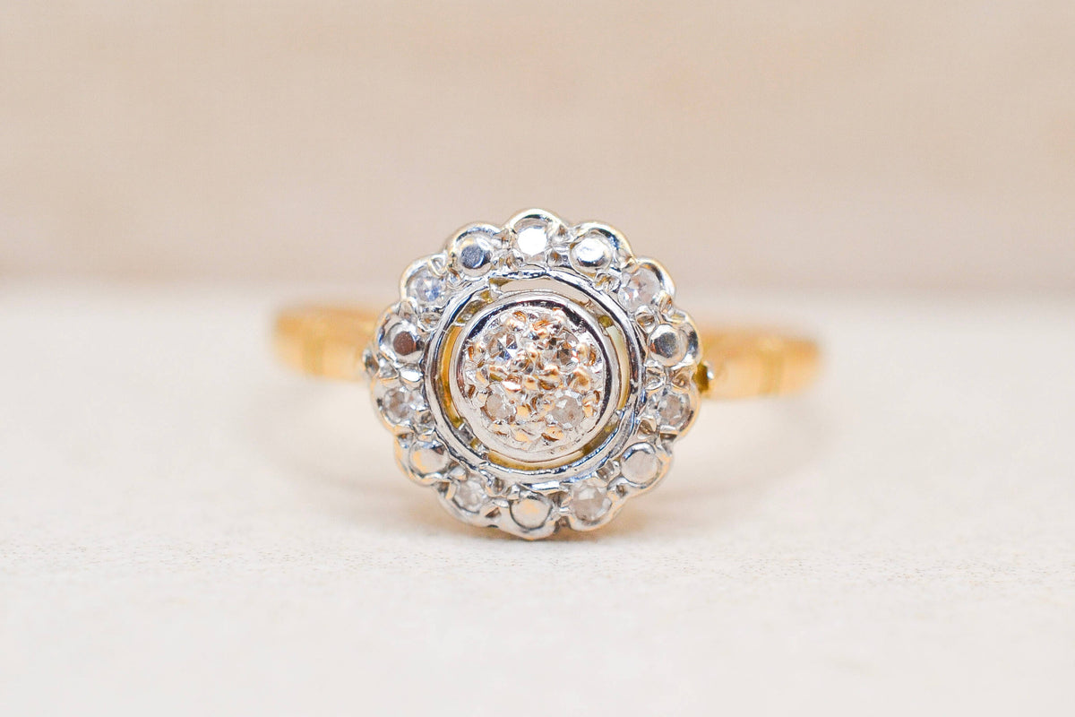 Bague ronde 2 Ors Diamants