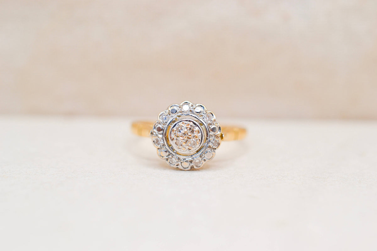 Bague ronde 2 Ors Diamants