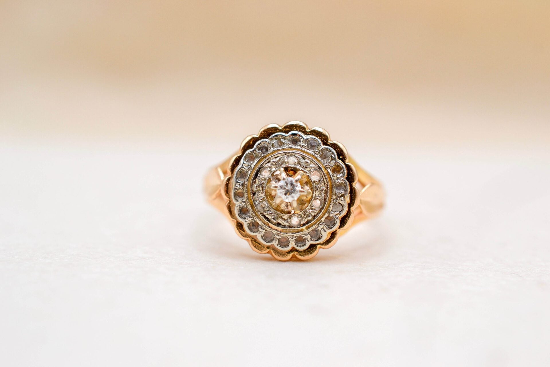 Bague Art Déco 2 Ors et Diamant