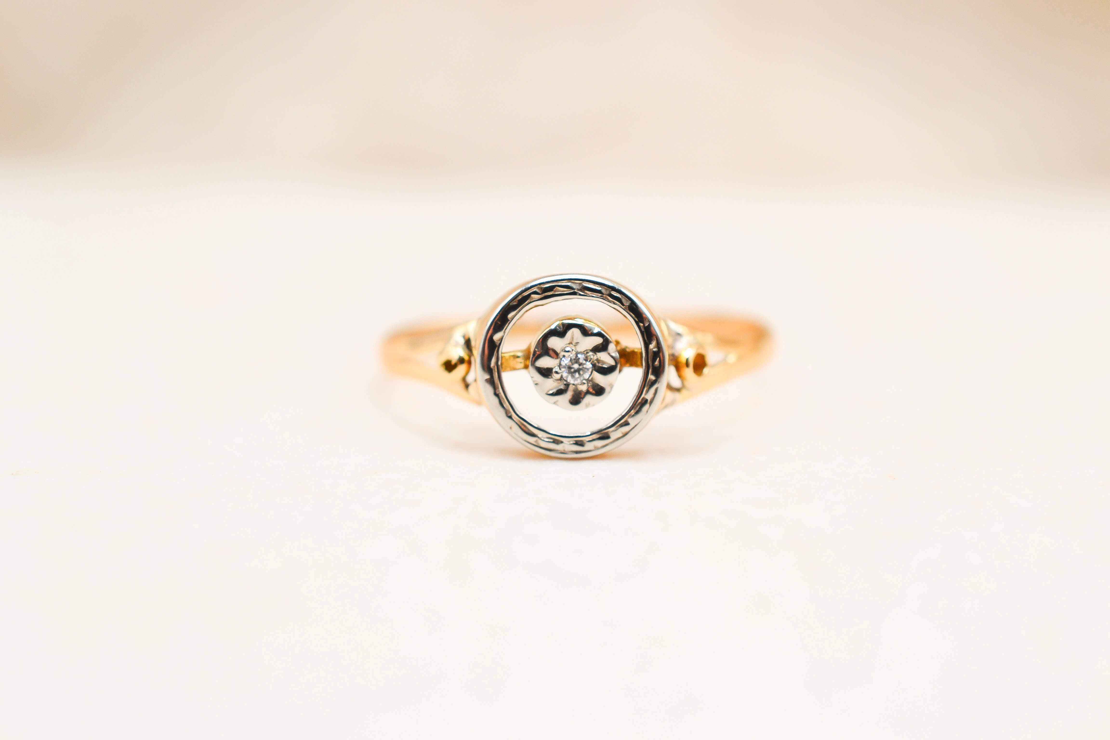 Bague ronde géométrique 2 Ors