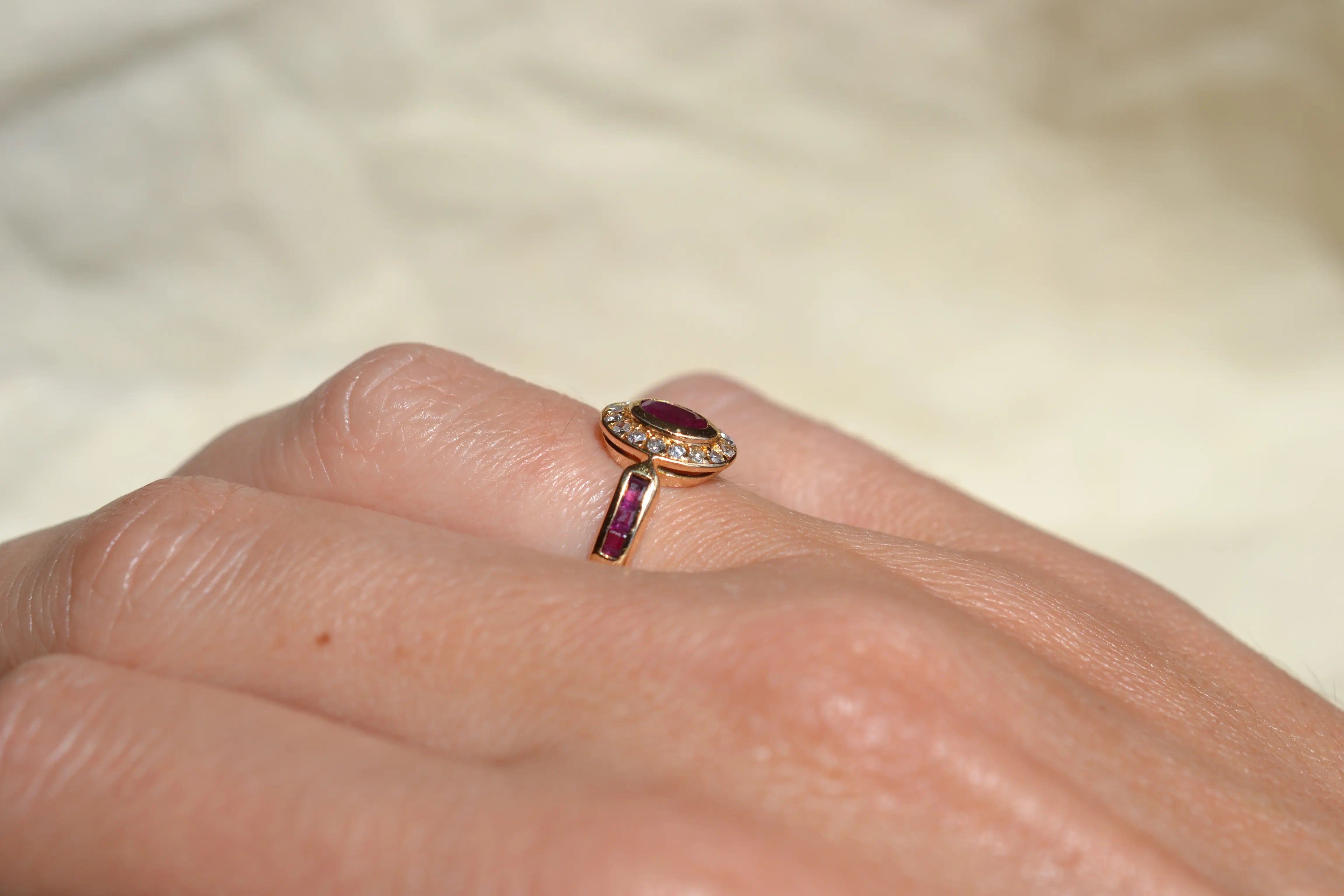 Bague Rubis, Diamants & Rubis Calibrés
