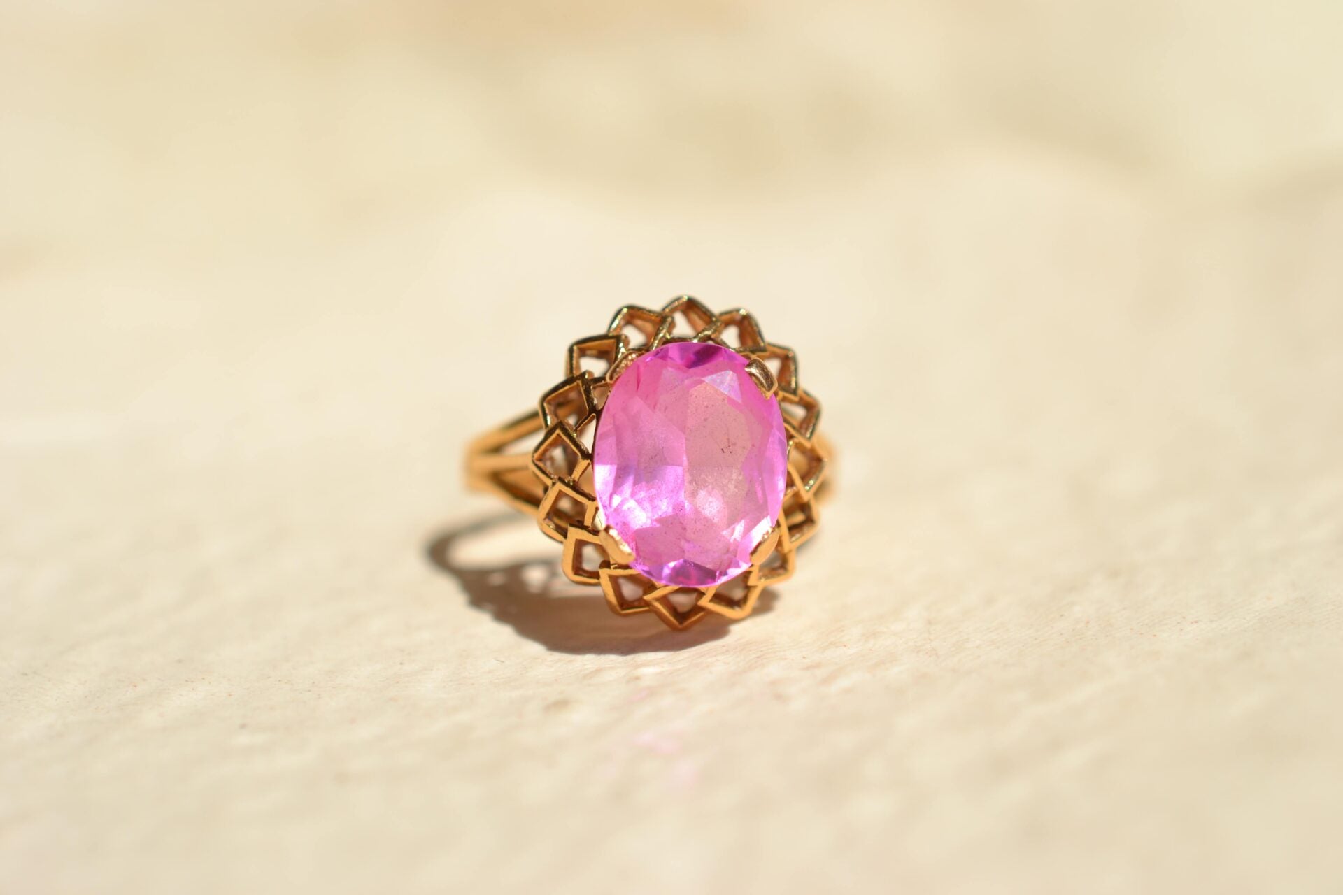 Bague cocktail Rubis de synthèse