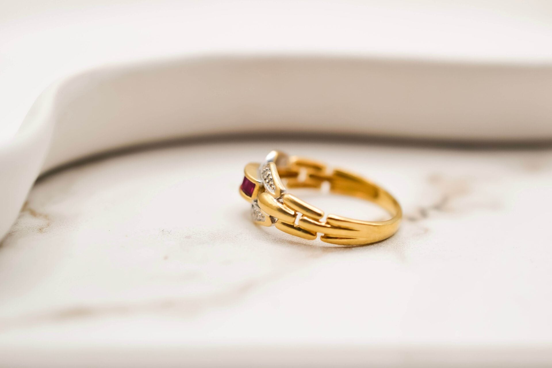 Bague Art Déco Rubis et Diamants