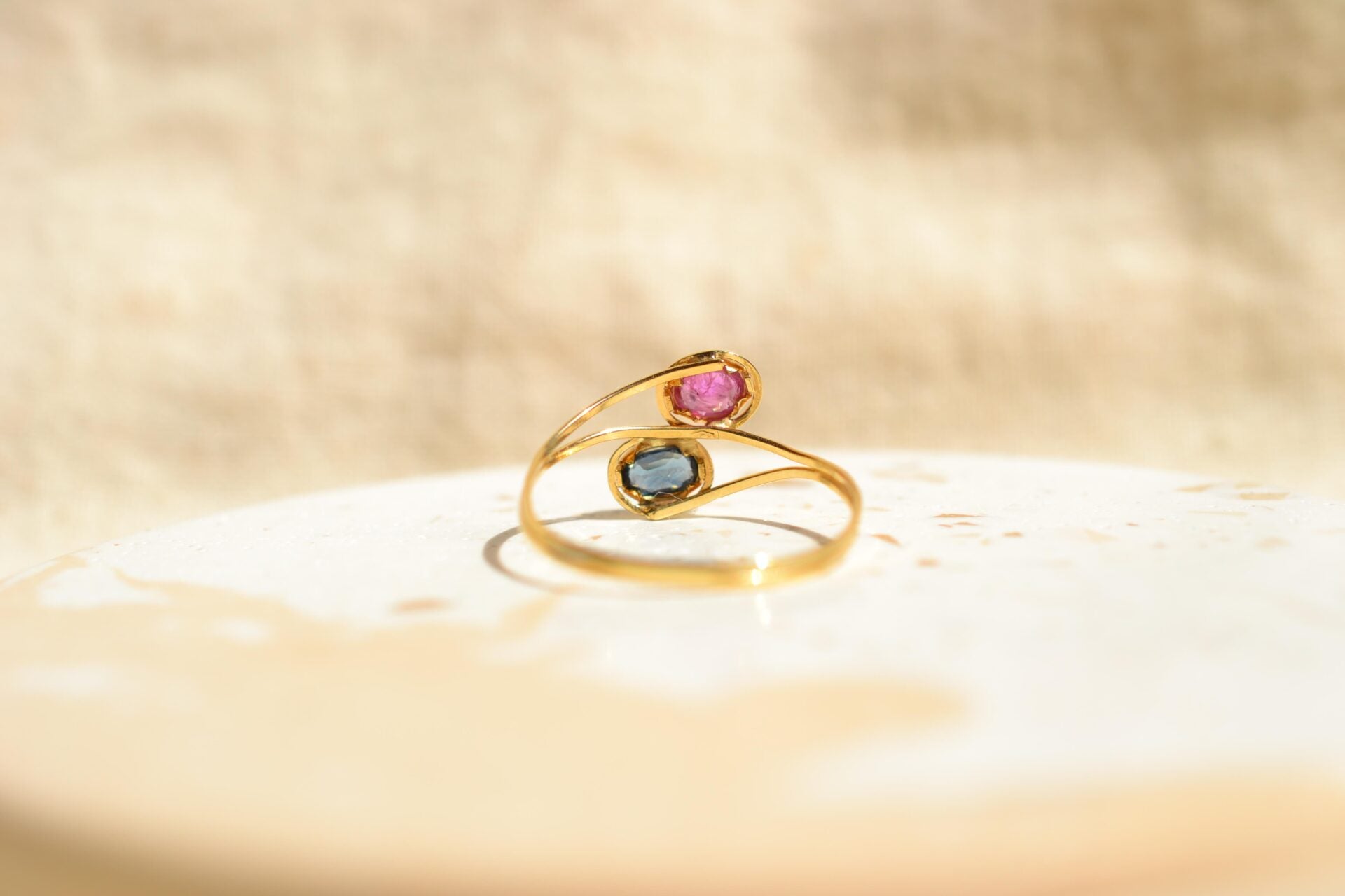 Bague Toi et Moi Rubis Saphir