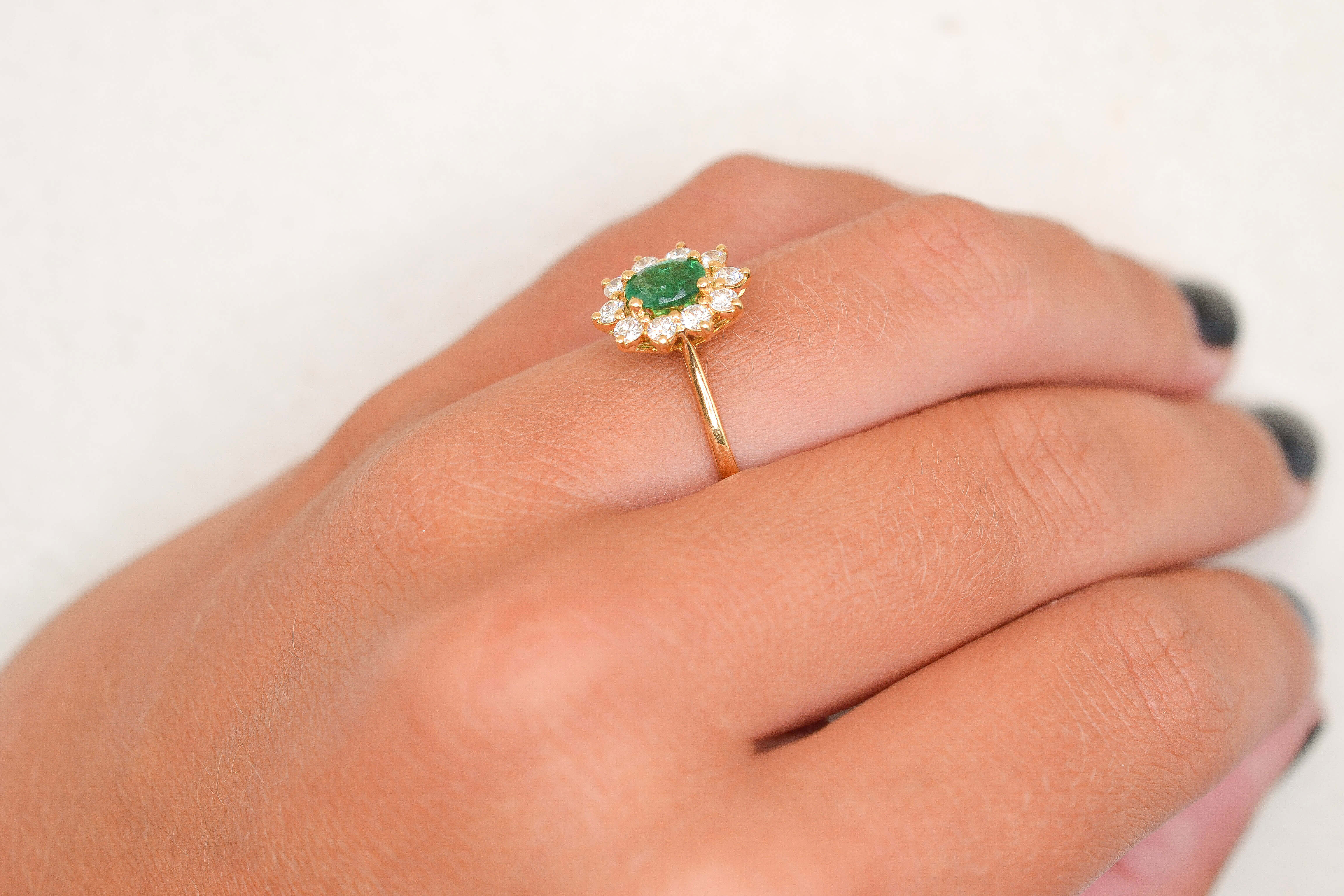 Bague Pompadour Emeraude et diamants