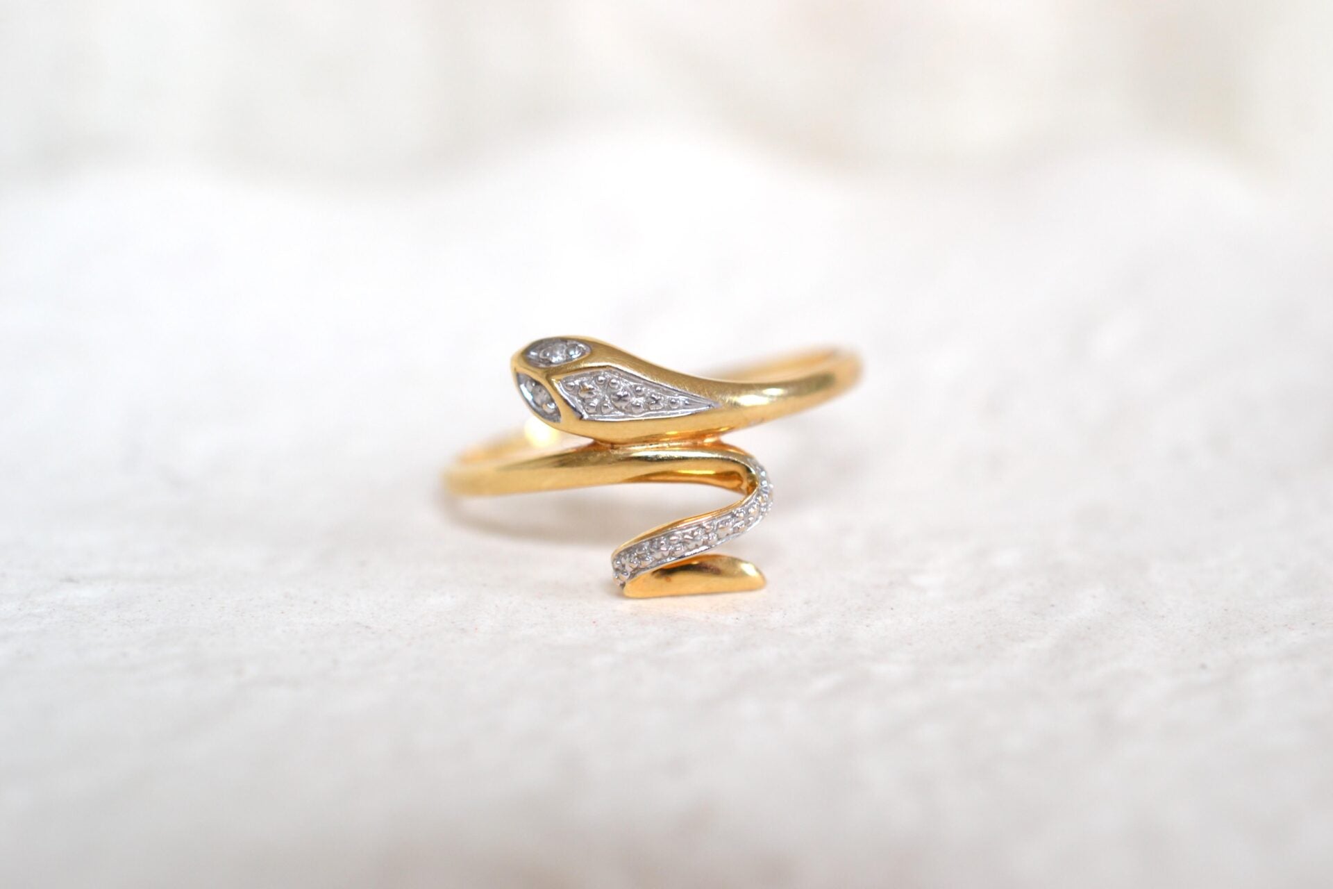 Bague serpent 2 Ors Diamants