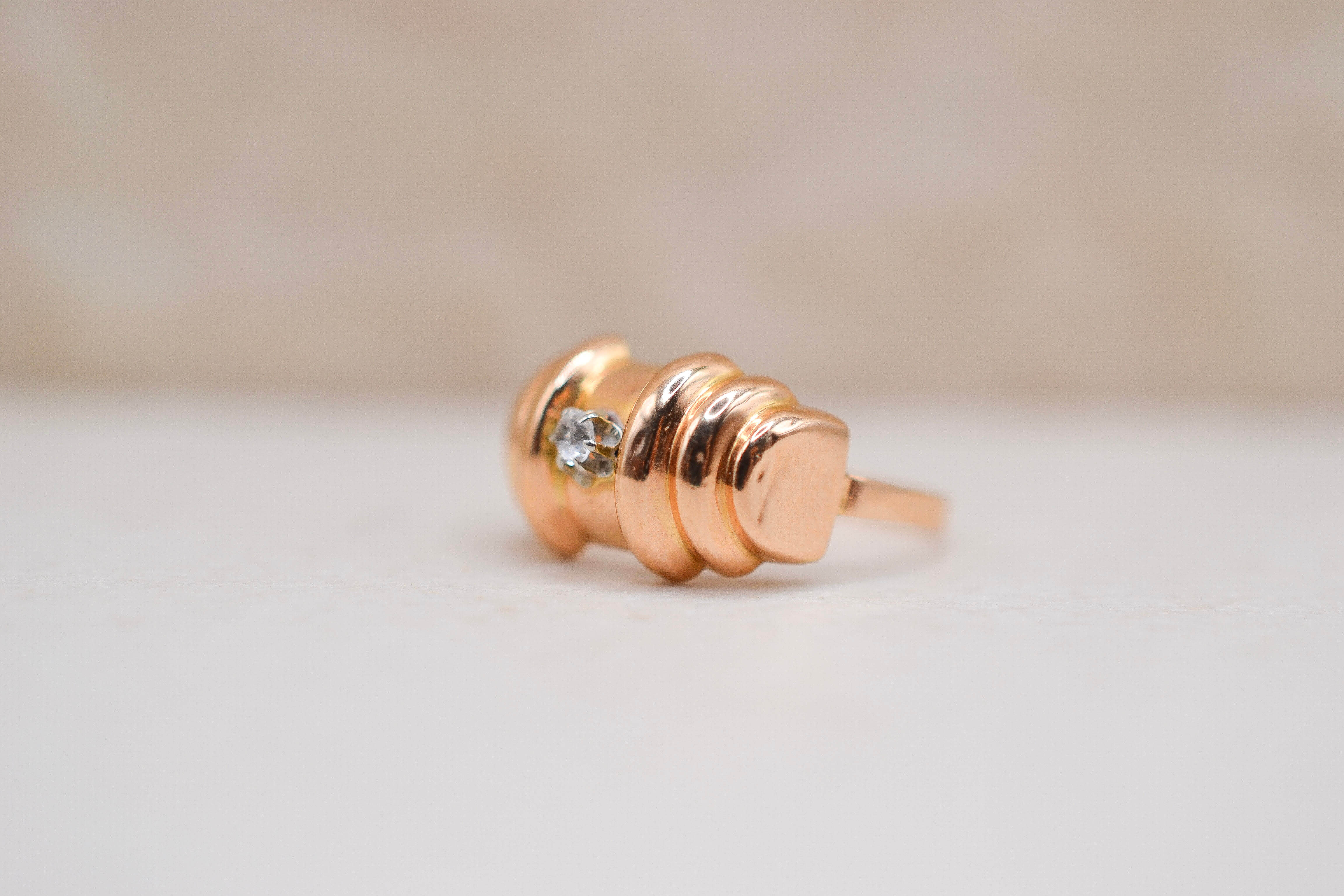 Bague Tank godronnée Oxyde