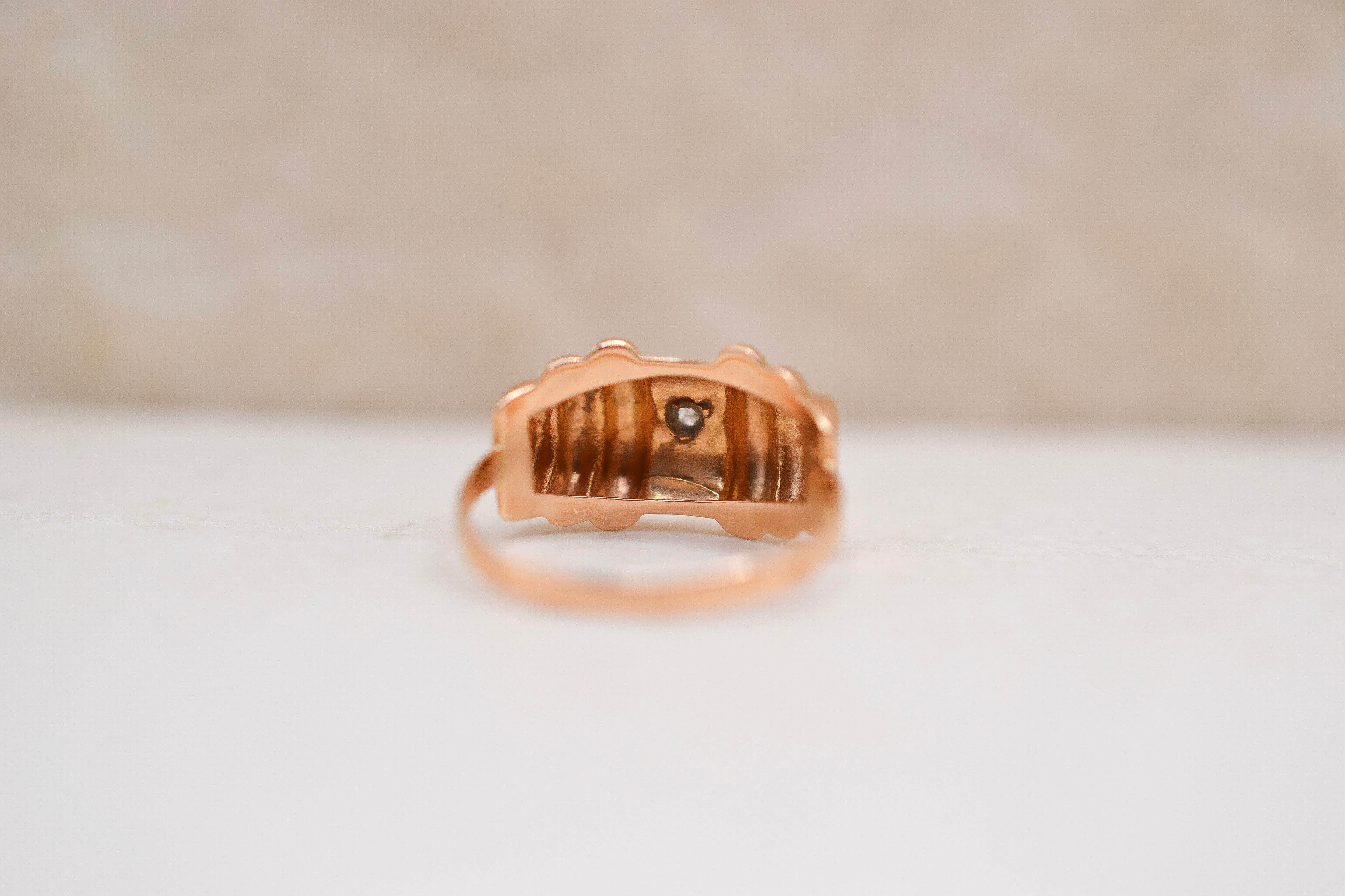 Bague Tank godronnée Oxyde