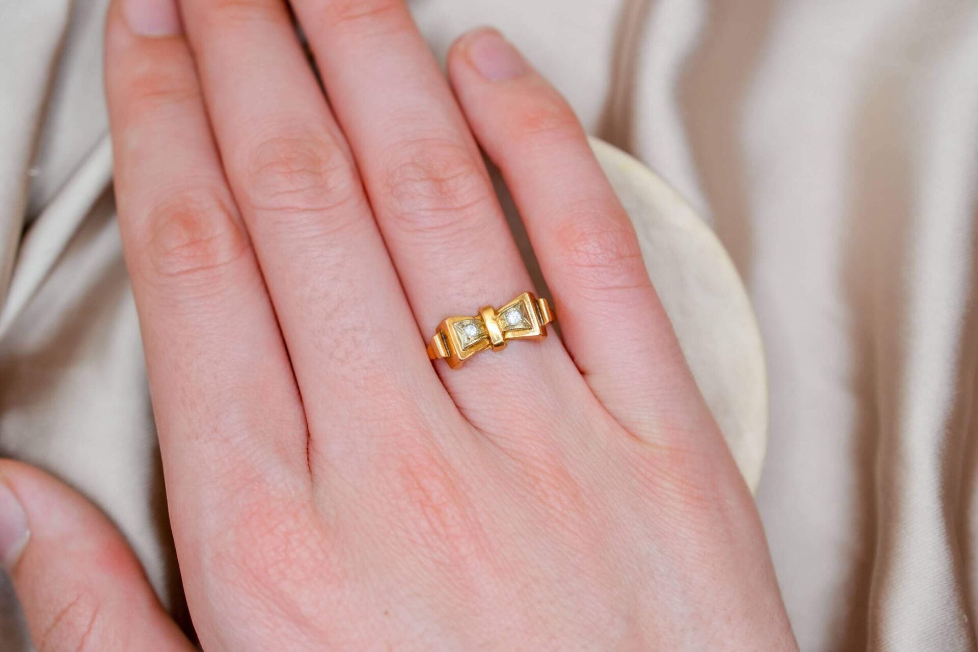 Bague nœud Oxyde Or jaune