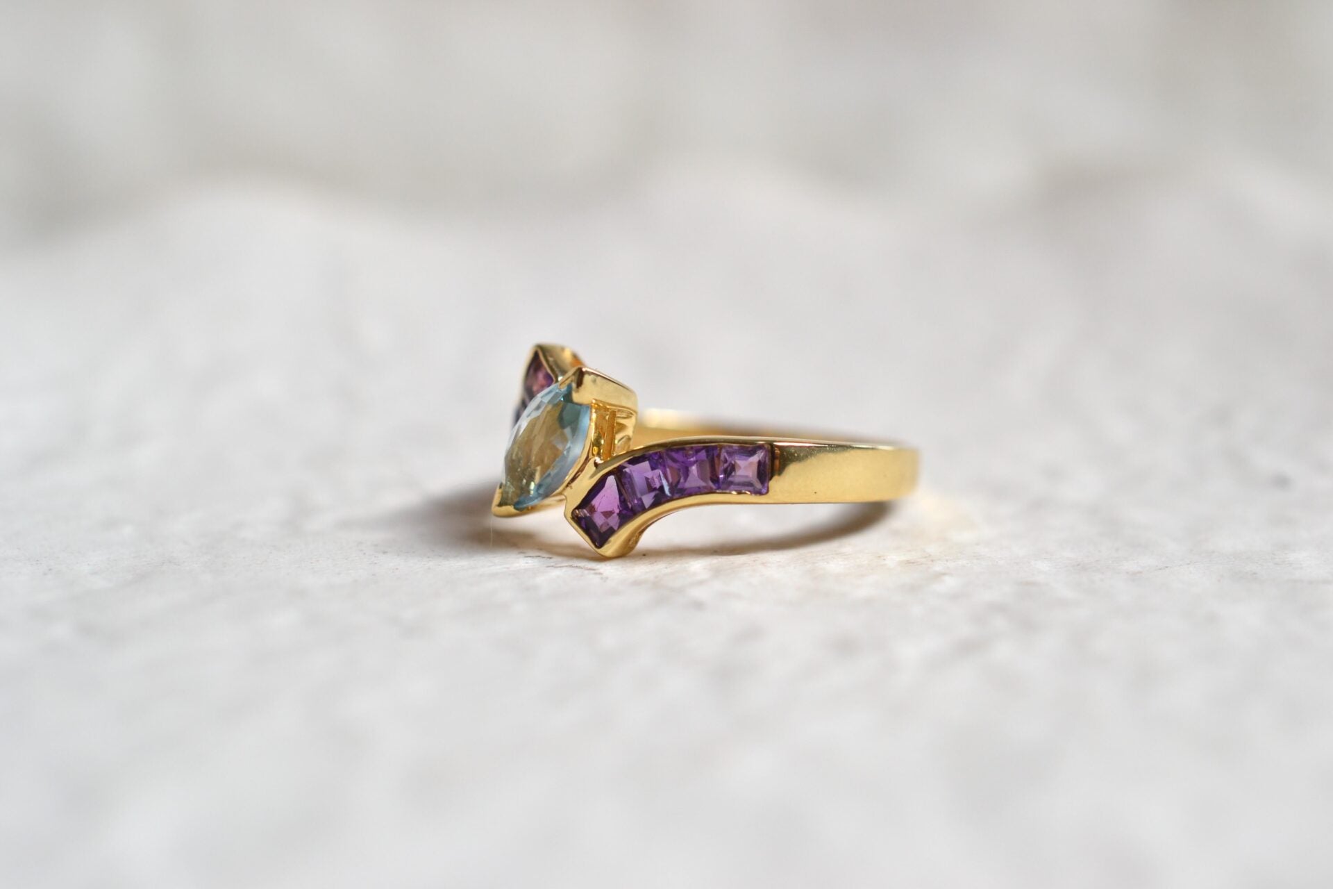 Bague Topaze et Améthystes
