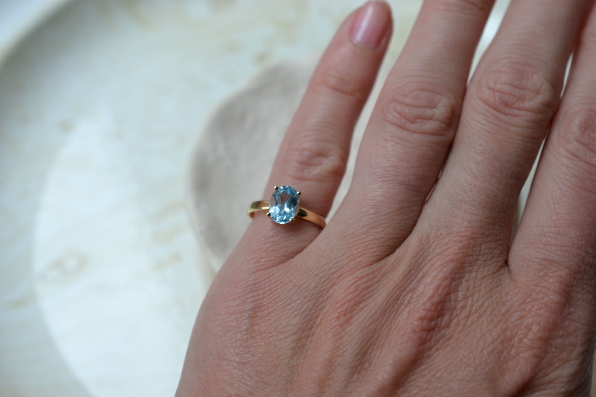 Bague solitaire Topaze