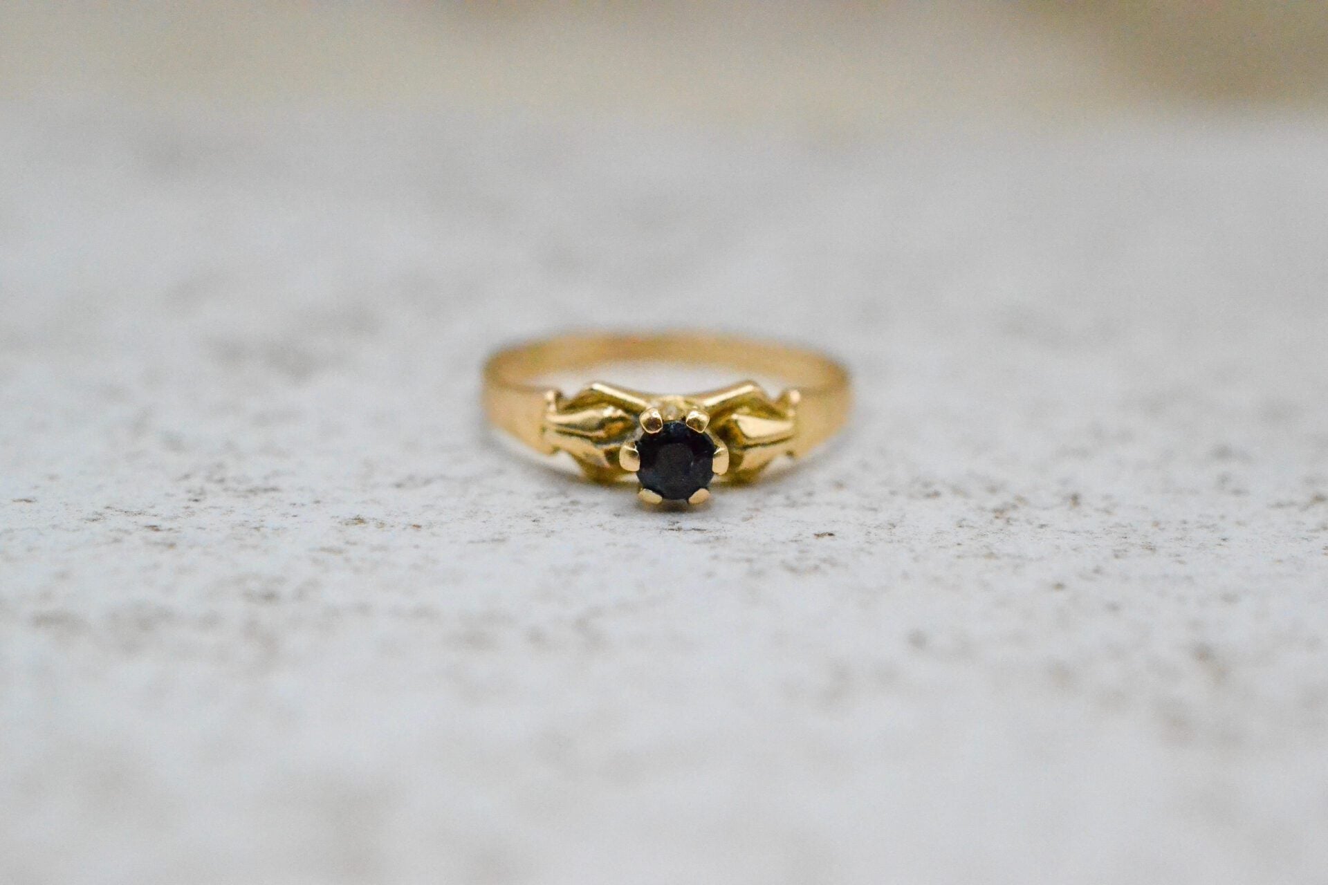 Bague solitaire Saphir Or jaune